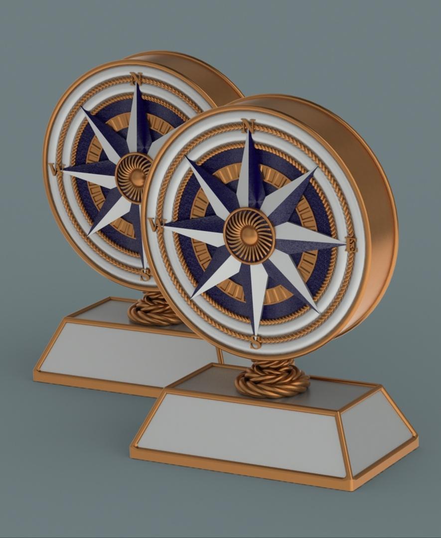 Reader's Compass ~ Bookends - White Version - 3d model