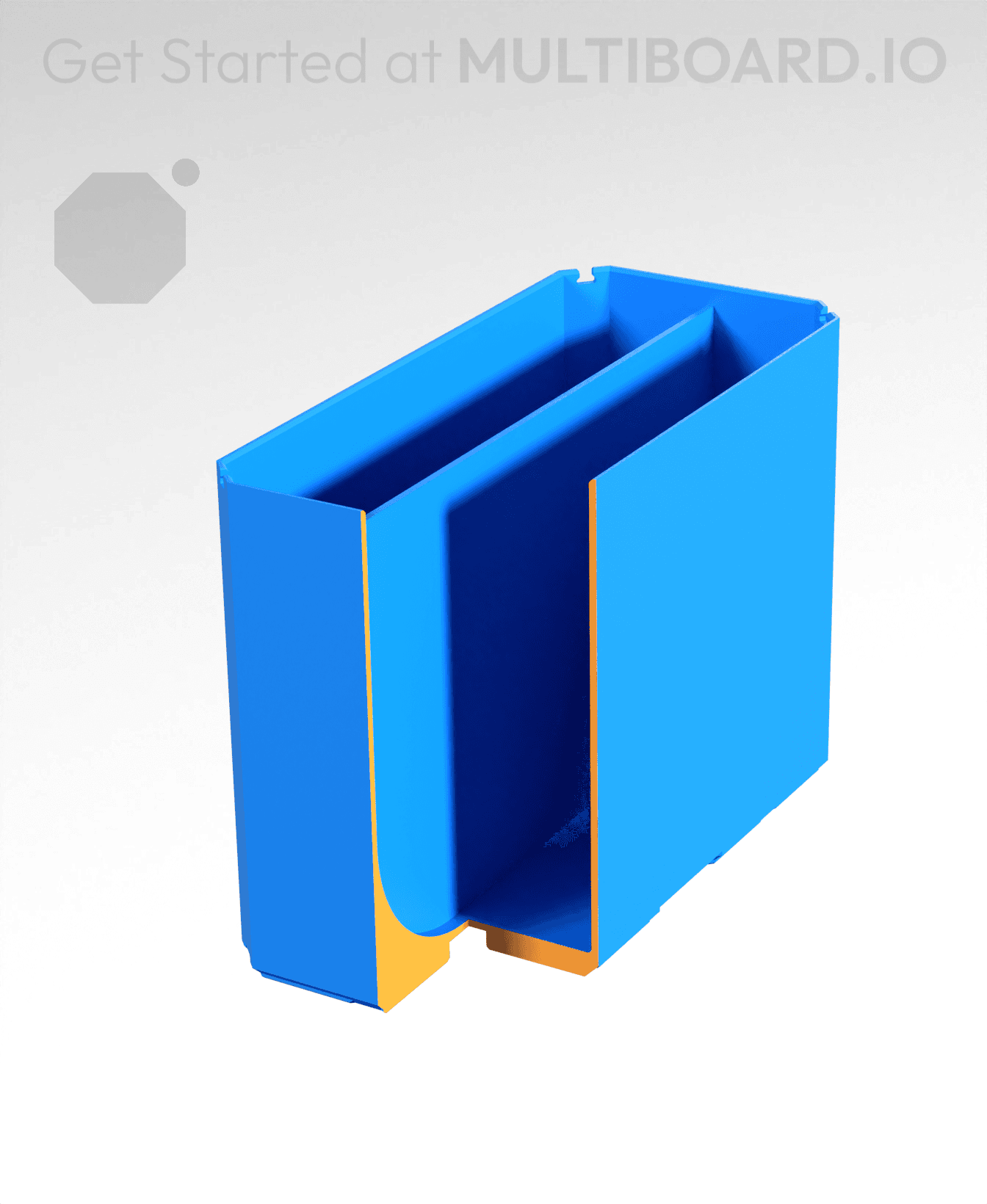 1x2x1.5 - Curved - Double Divided Bin - Multibin Insert 3d model