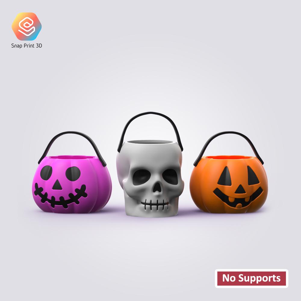 Halloween Pumpkins Basket 3d model