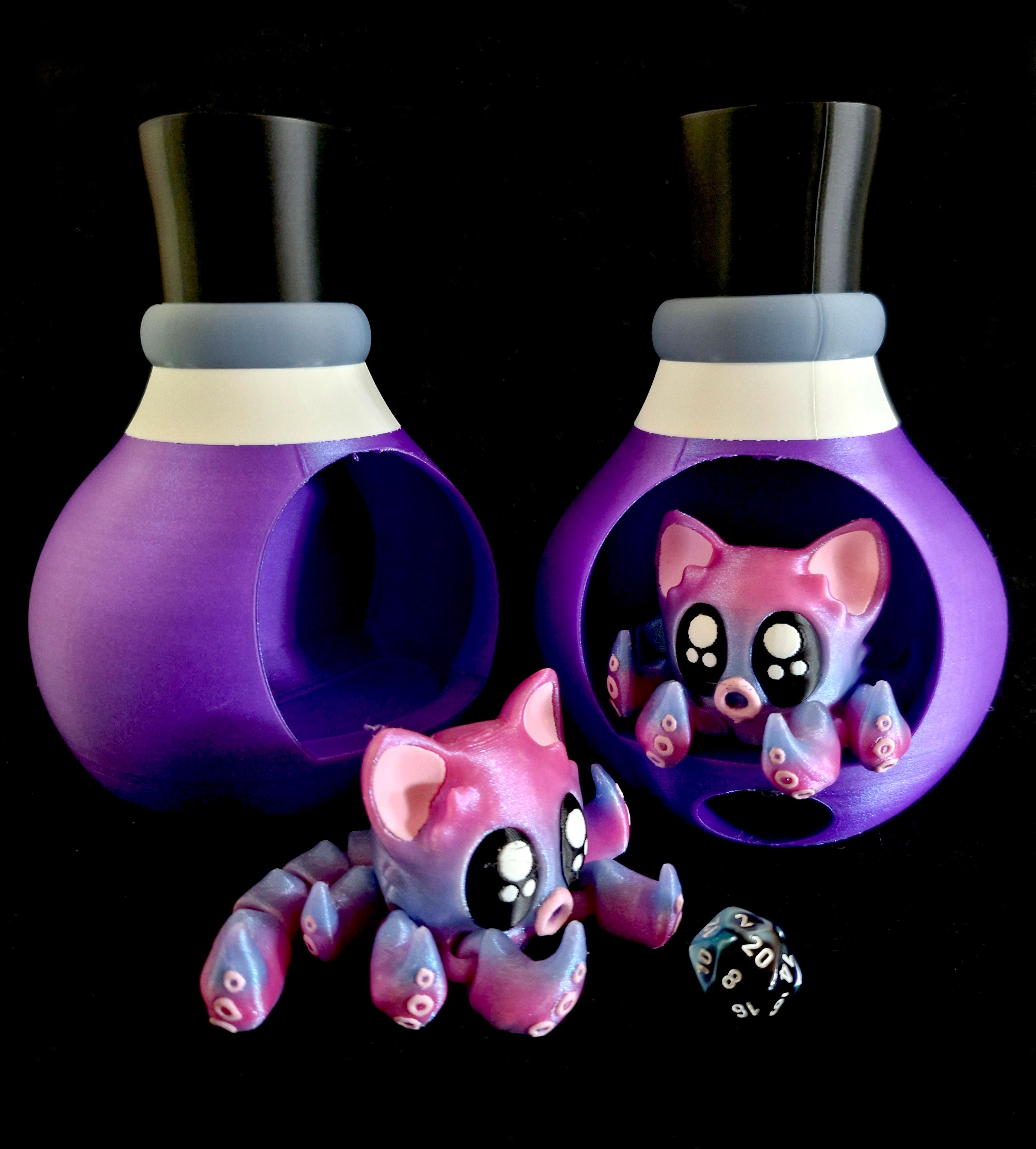 Voidkitty Dice Tower & Dice Flask *Personal Use* 3d model