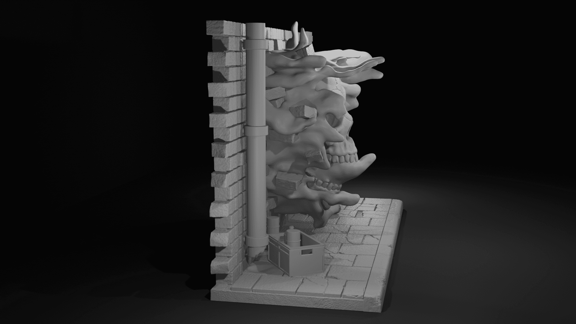 3D Graffiti - Skull explosion  3d model