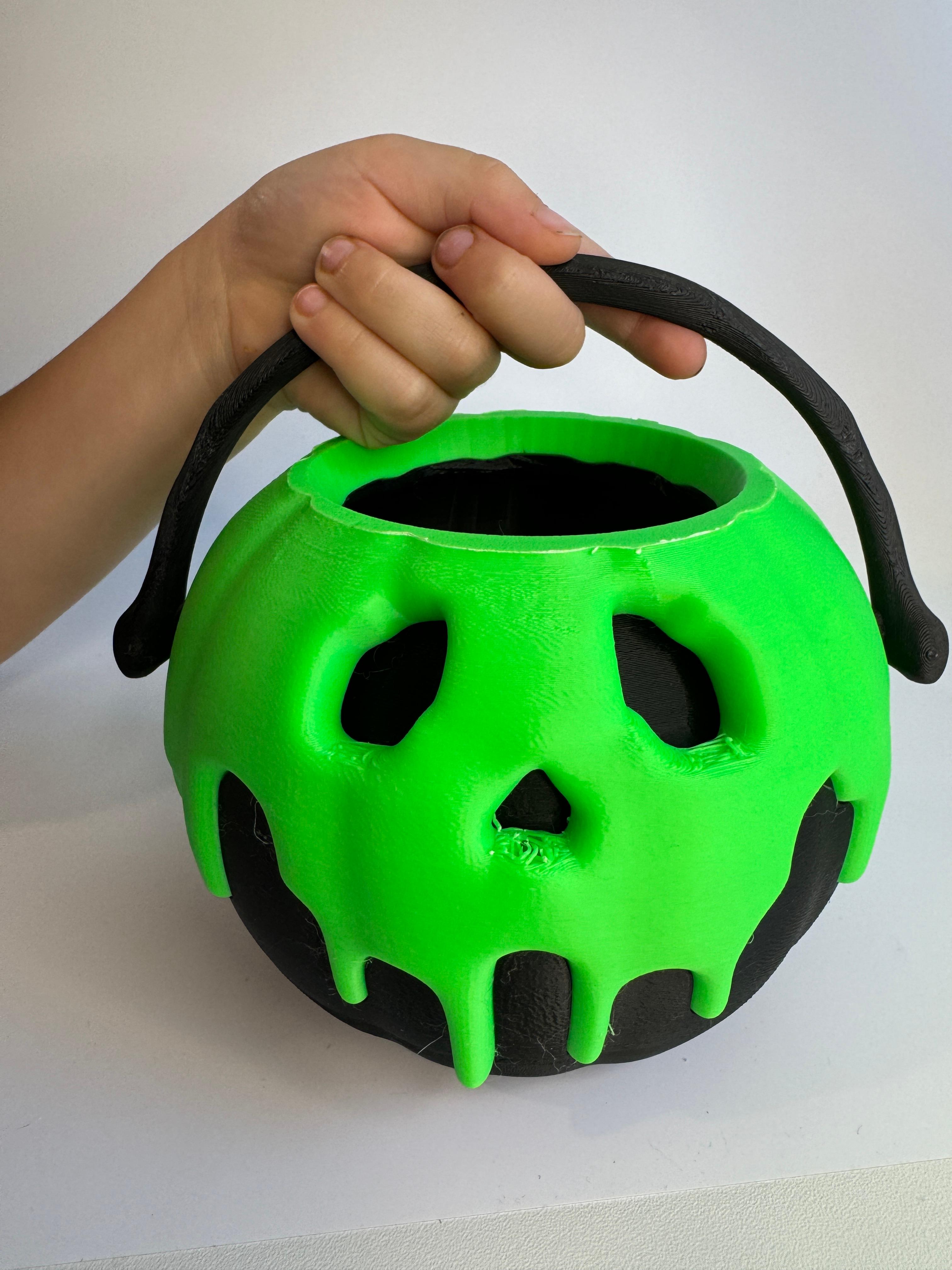 Teal Cat Creative - Slime Pumpkin Bucket with Handle or lid 3d model