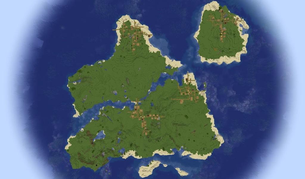 Minecraft Four Village Island 3d model