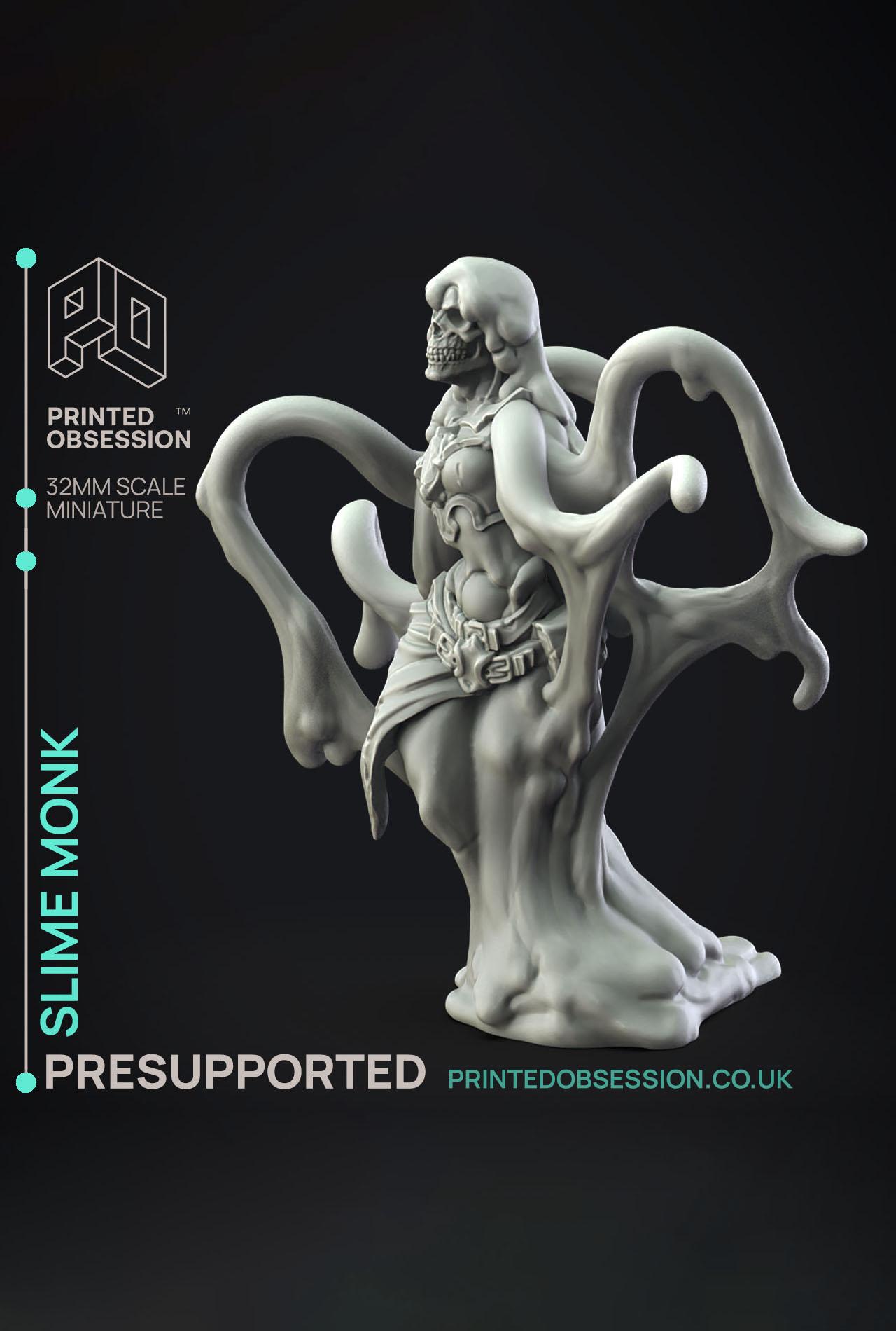 Slime Slime Monk - The Gelatinous Queen - PRESUPPORTED - Illustrated and Stats - 32mm scale			 3d model