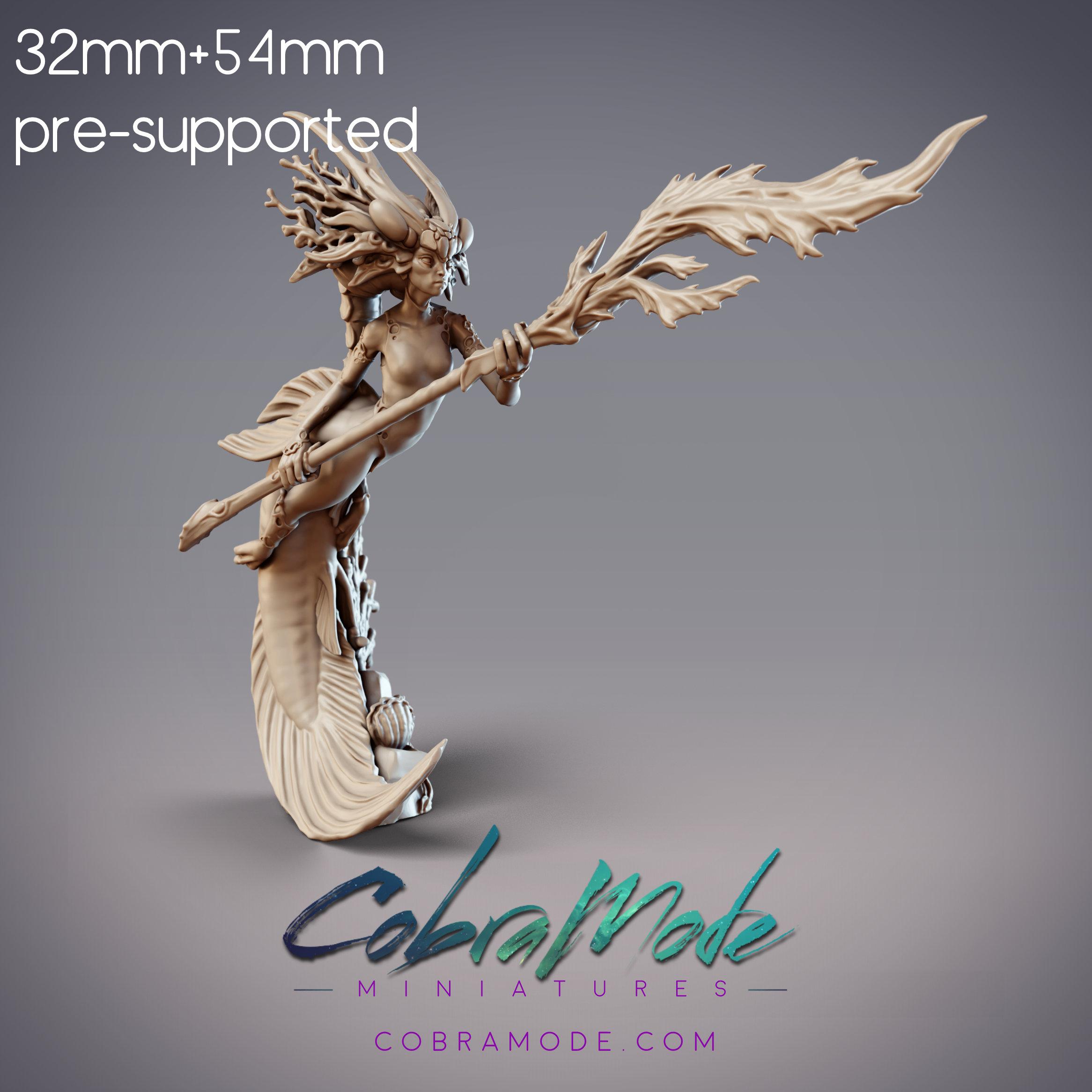 Mermaid Warrior - Tereis, Lemurian Elara (Pre-Supported) 3d model