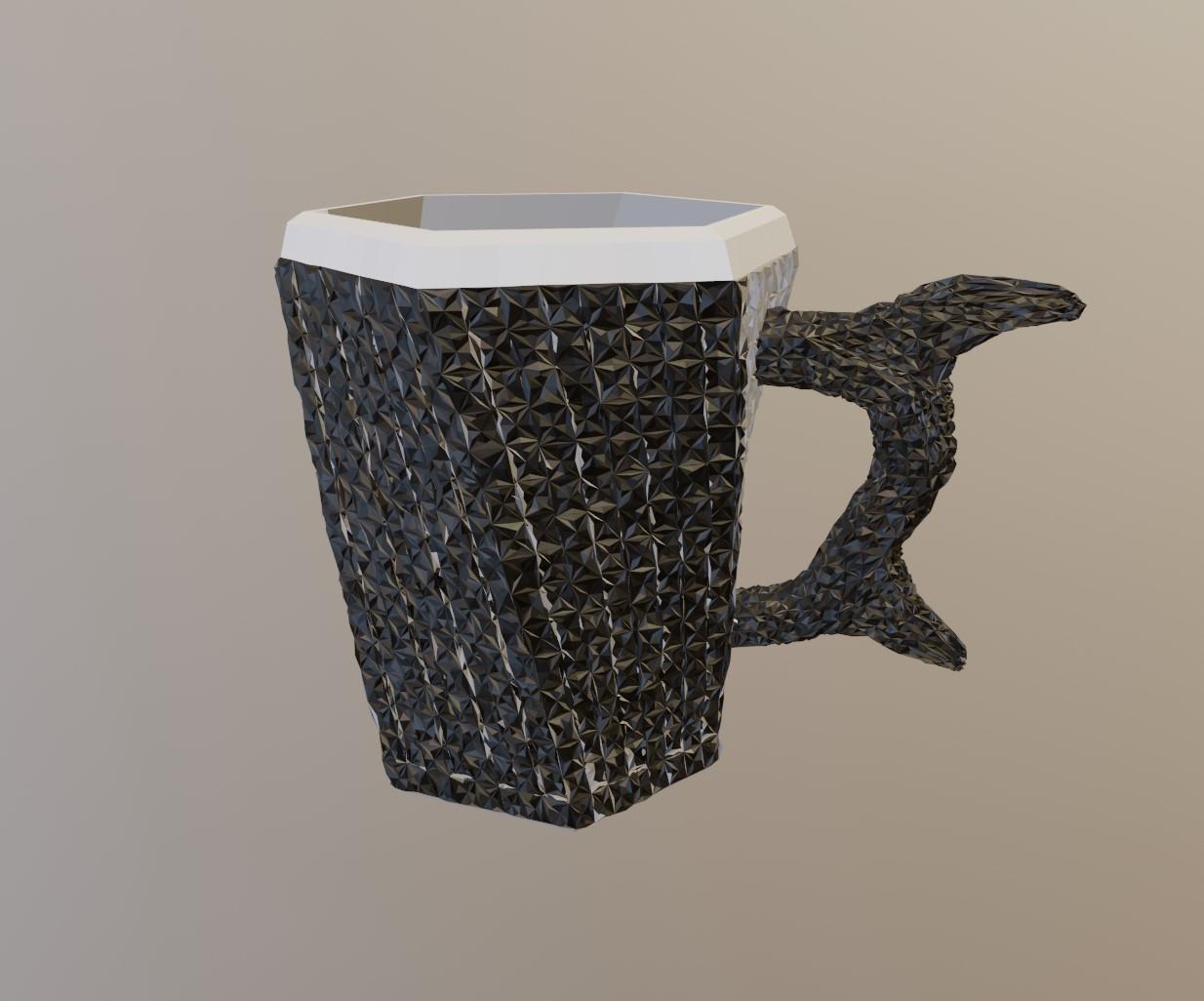 Hex Pattern Crumpled Dice/Pencil Mug  3d model