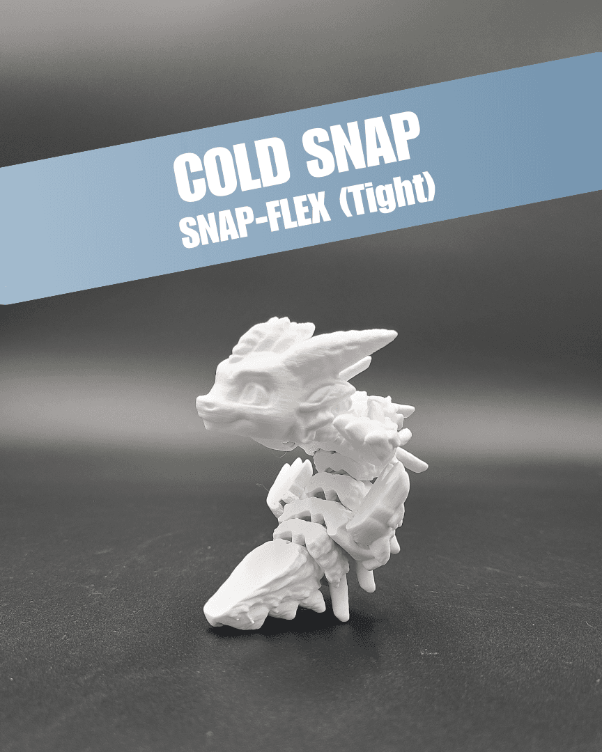 Cold Snap, Winter Dragon Child - Articulated Snap-Flex Fidget (Tight Joints) 3d model