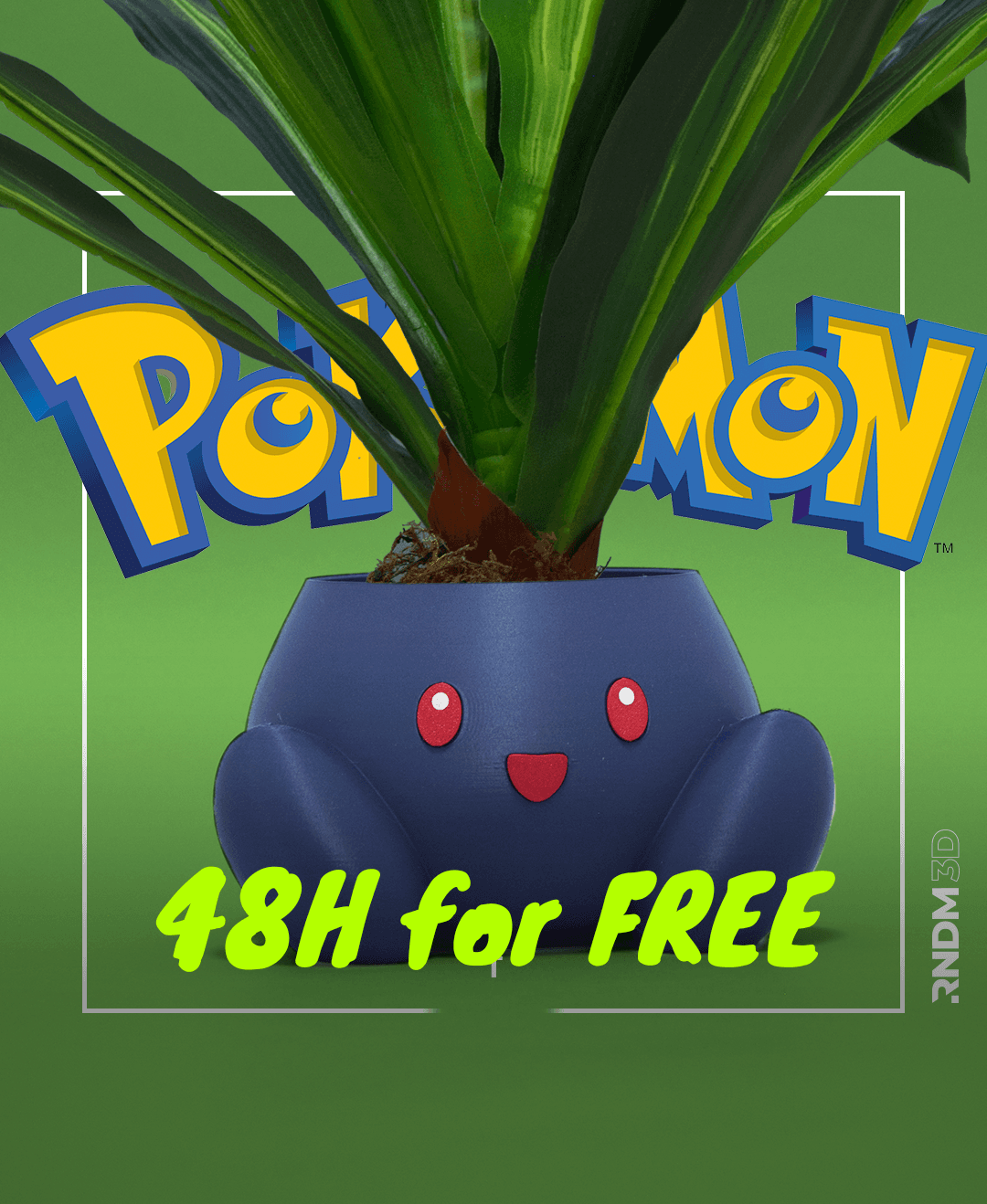 Oddish Pot (No Supports) - Pokémon Planter *by RNDM3D* 3d model