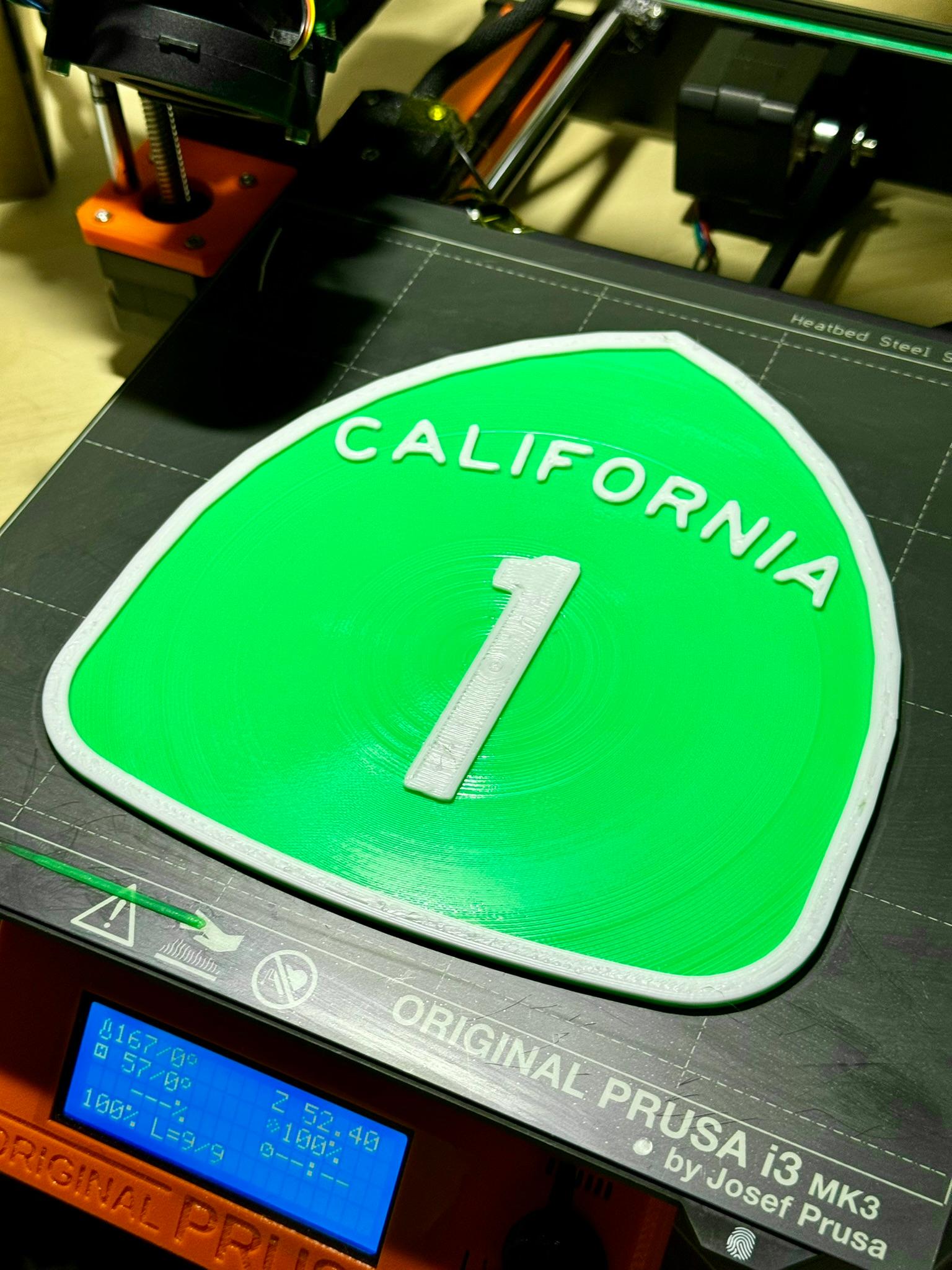 California Highway 1 Sign 3d model