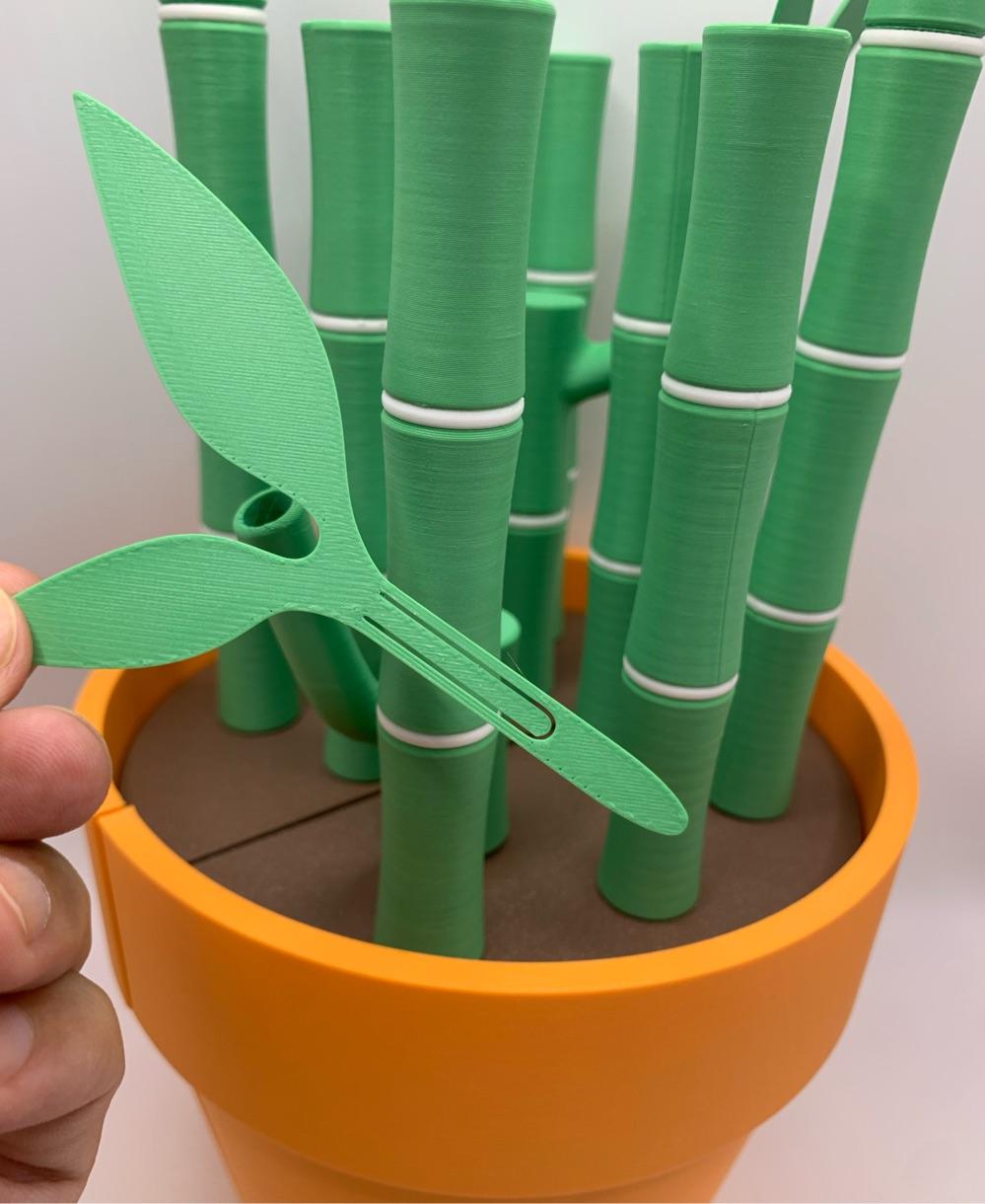 Bambookends - Bamboo Functional Plant with Pens, Highlighters, Post it note dispenser, and Bookmarks 3d model