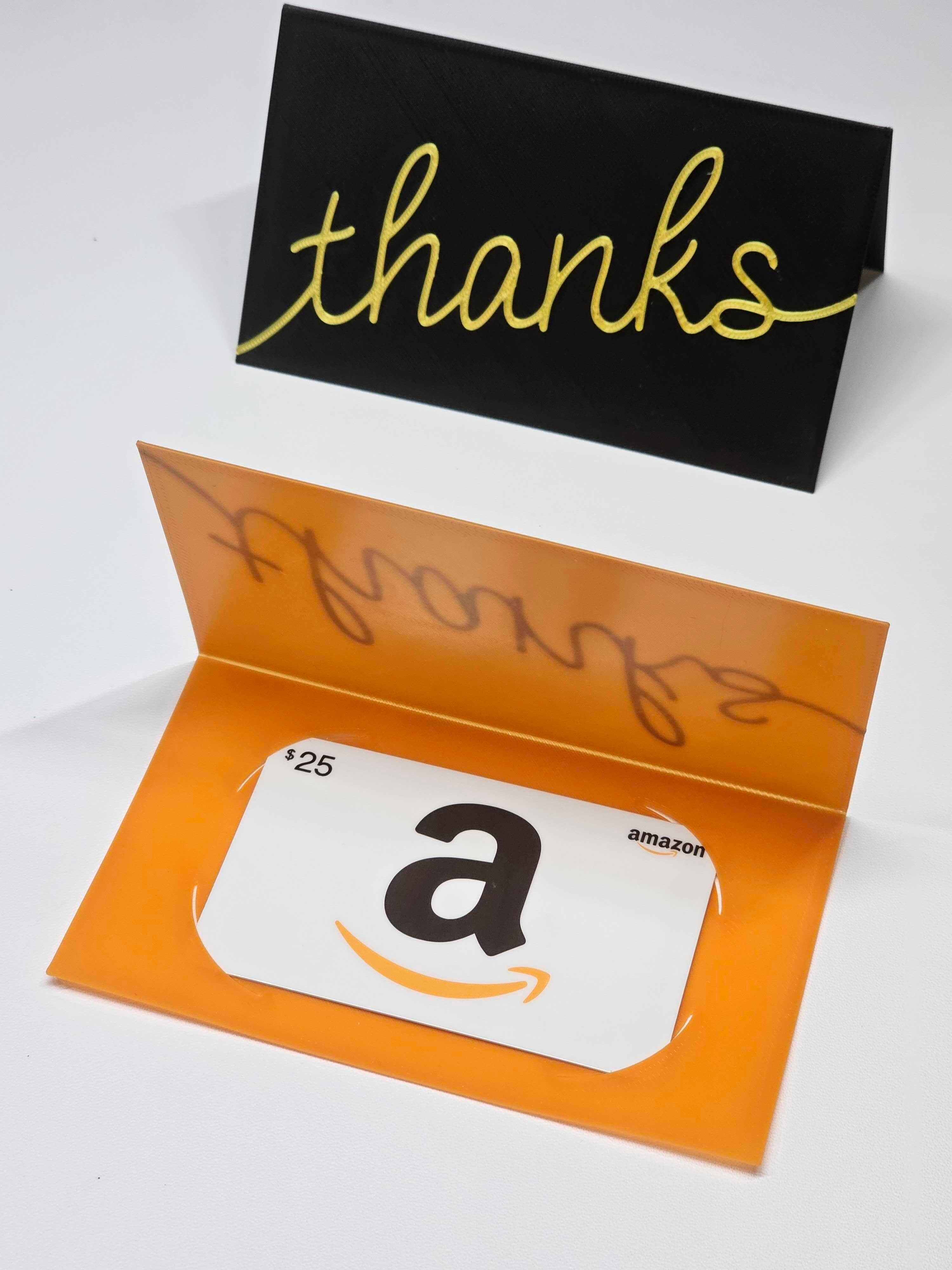 "thanks" Gift Card Holder Folded Card 3"x5" | Thank you card | Greeting card | Appreciation / Tip 3d model