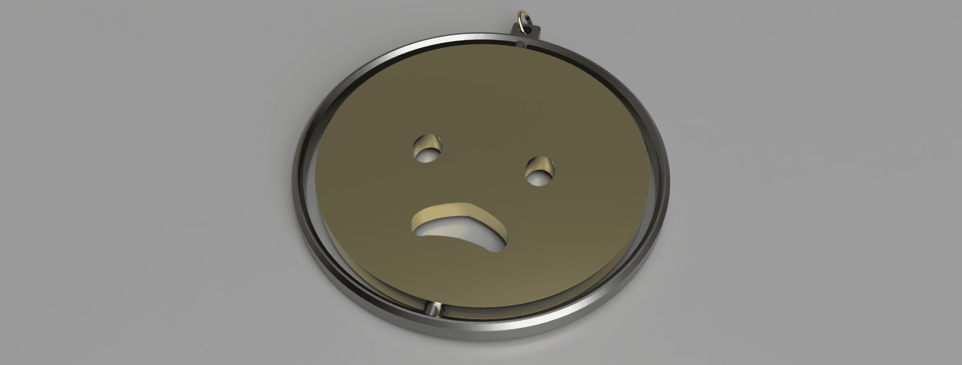 Spinning key ring! Worried Face Emoji 3d model