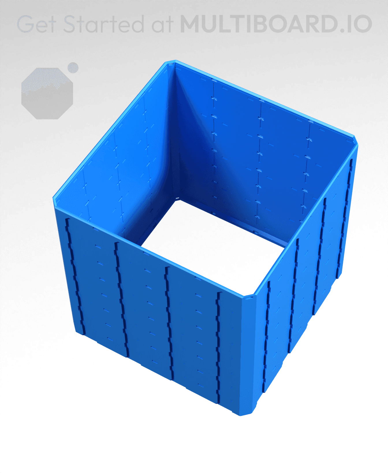 4x4x4 - Topped Multipoint Rail - Standard Click-In Multibin Shell Extension 3d model