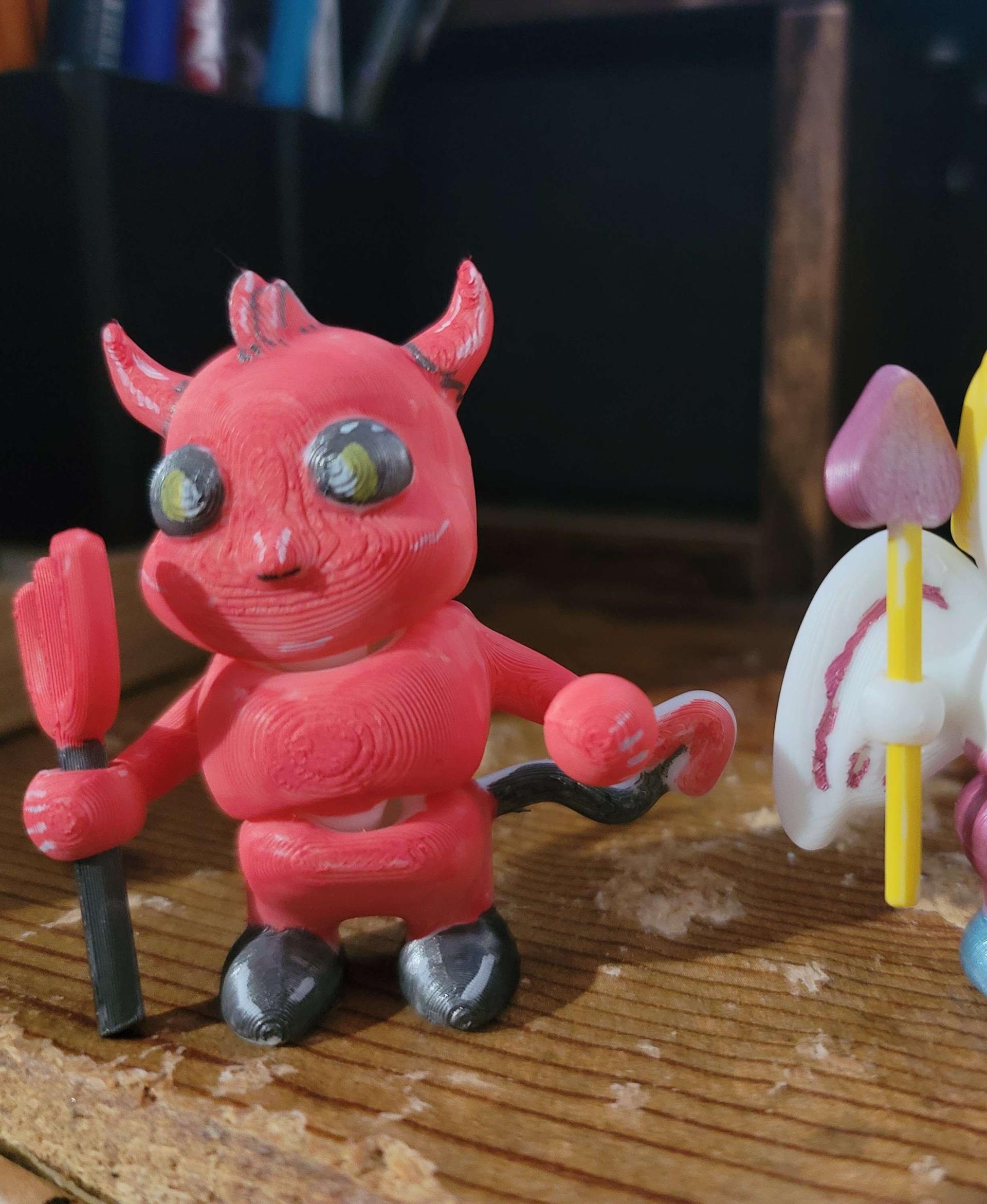 Valentines Cute Flexi Devil & Cupid 3d model