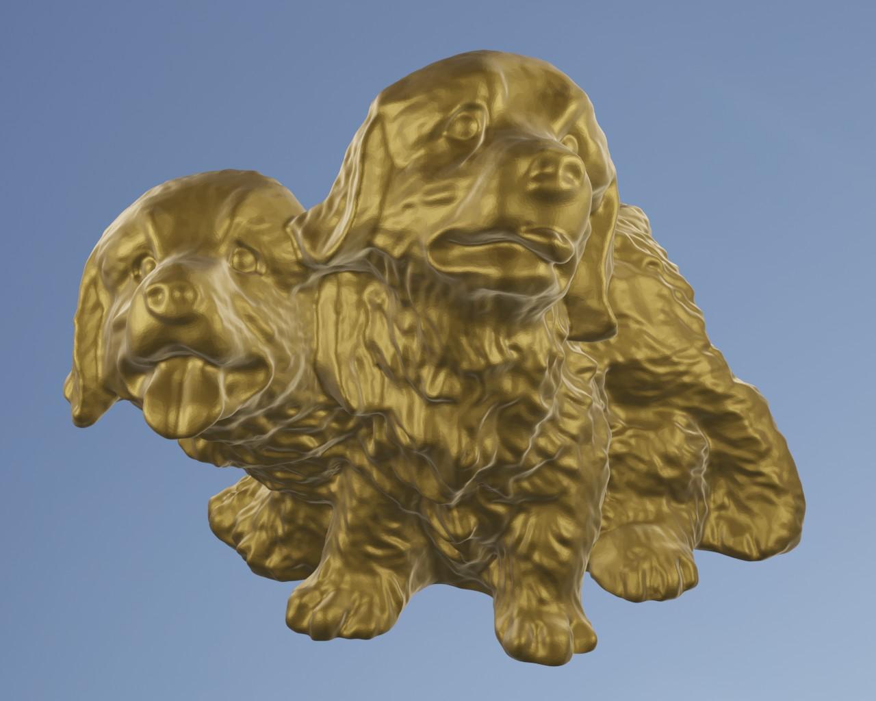 2 golden retriever 3d model