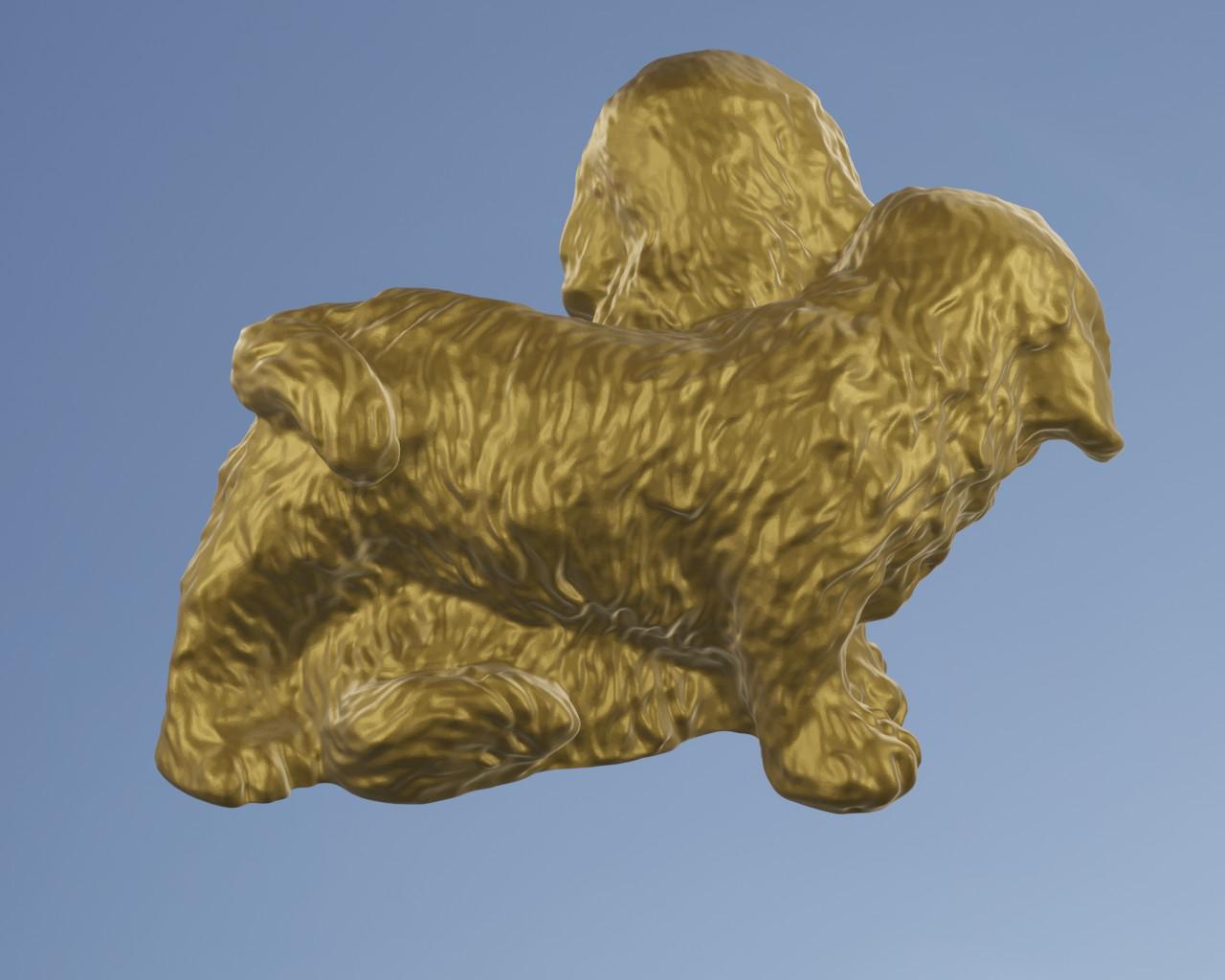 2 golden retriever 3d model