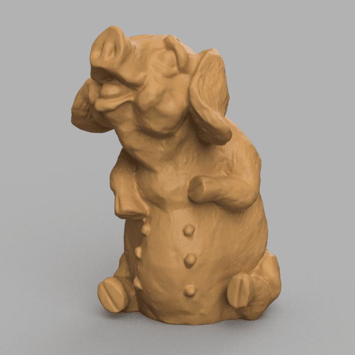 pig sit 3d model