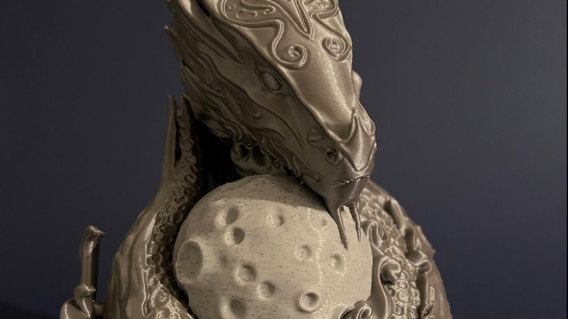 Moon Dragon bust - (Pre-Supported) 3d model