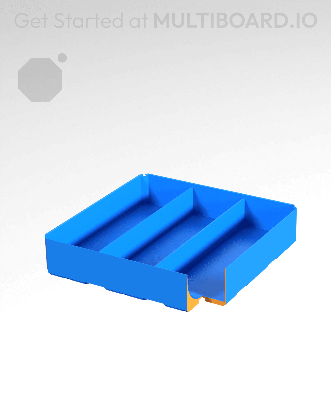 3x3x0.75 - Curved - Divided Bin - Multibin Insert 3d model