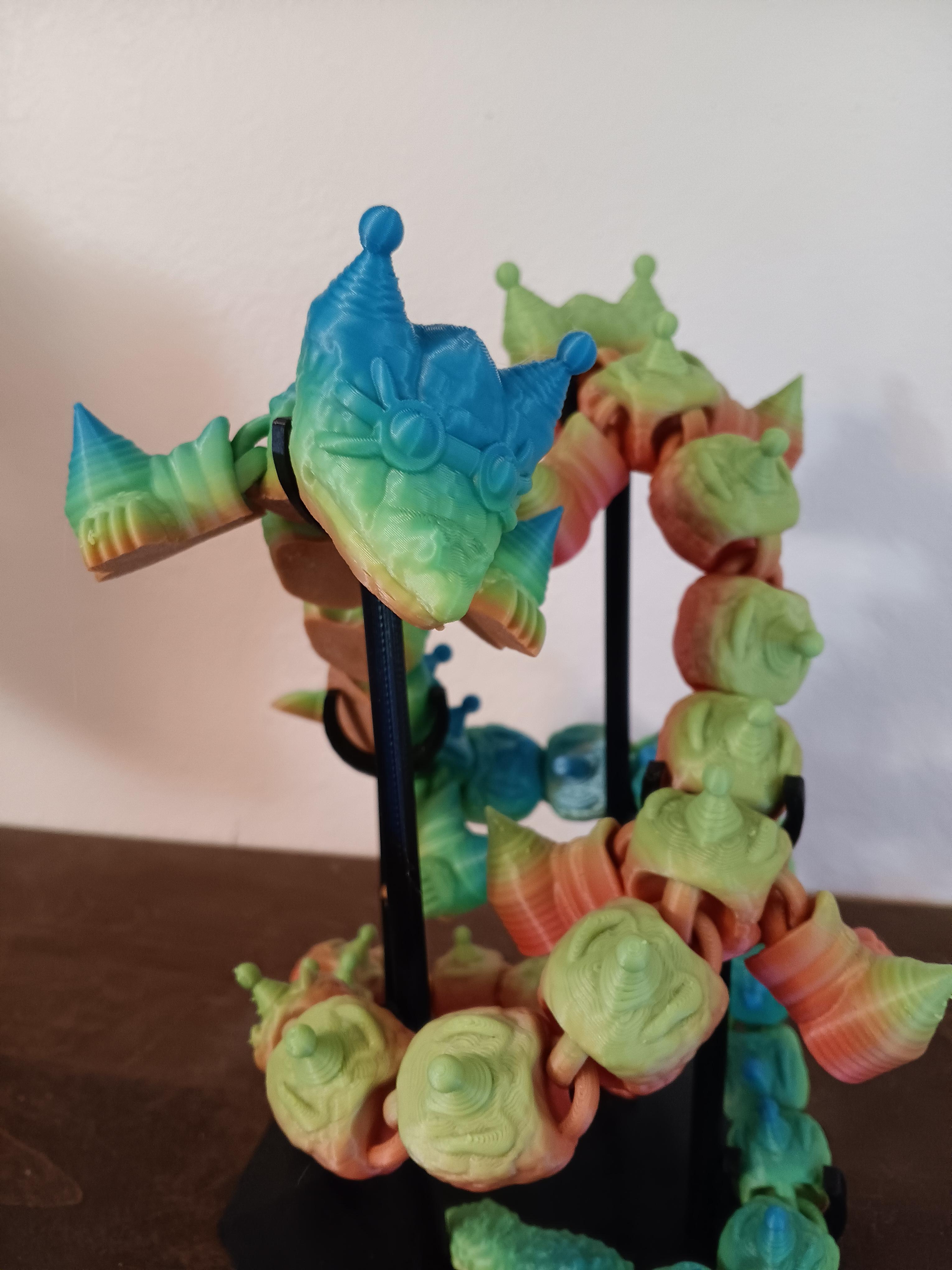steampunk dragon - print in place - fully articulated - flexi fidget toy 3d model