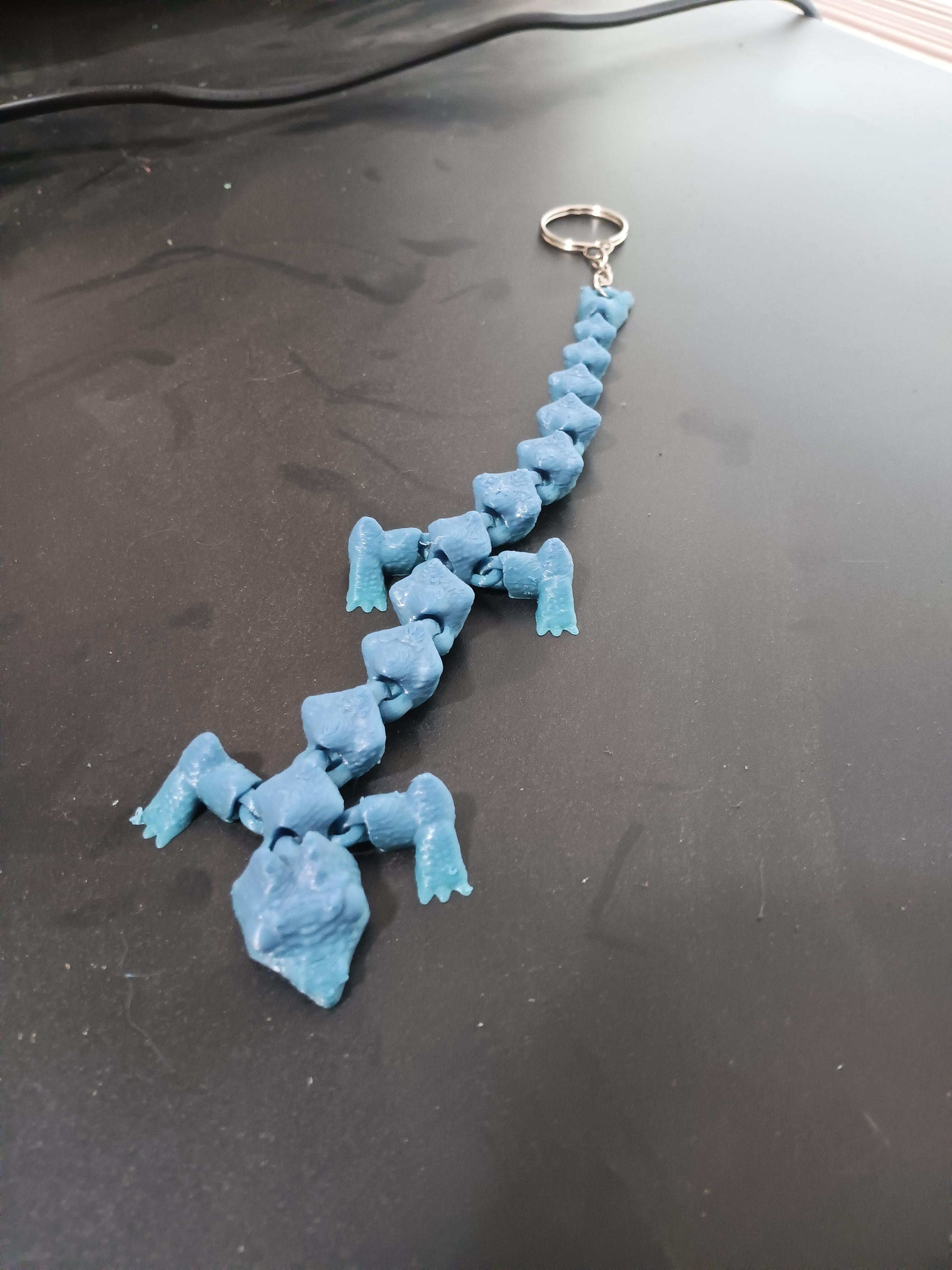 Articulated Lizard Dragon Keychain - print in place - flexi fidget toy 3d model