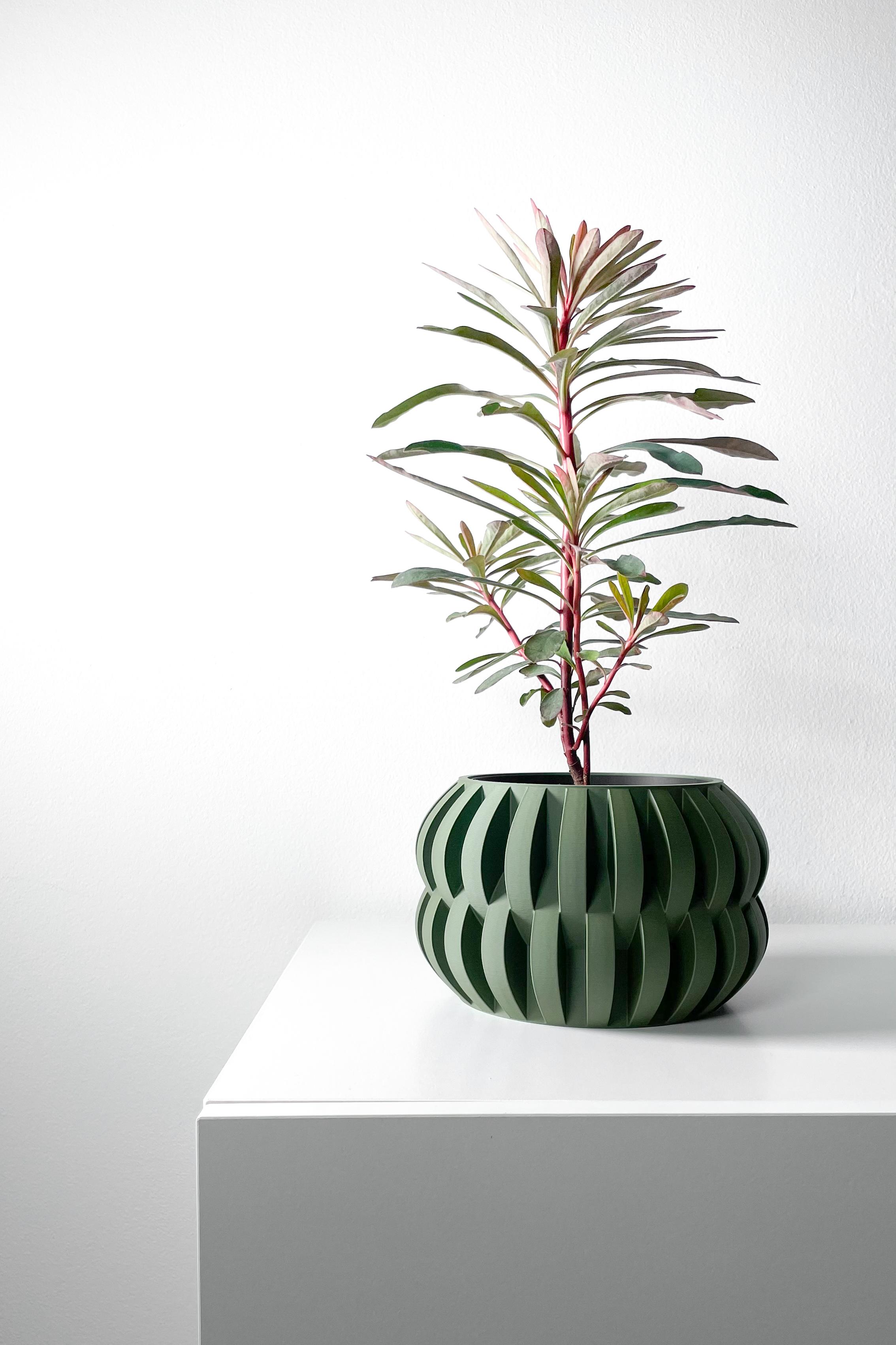 The Povan Planter Pot with Drainage Tray & Stand Included | Modern and Unique Home Decor 3d model