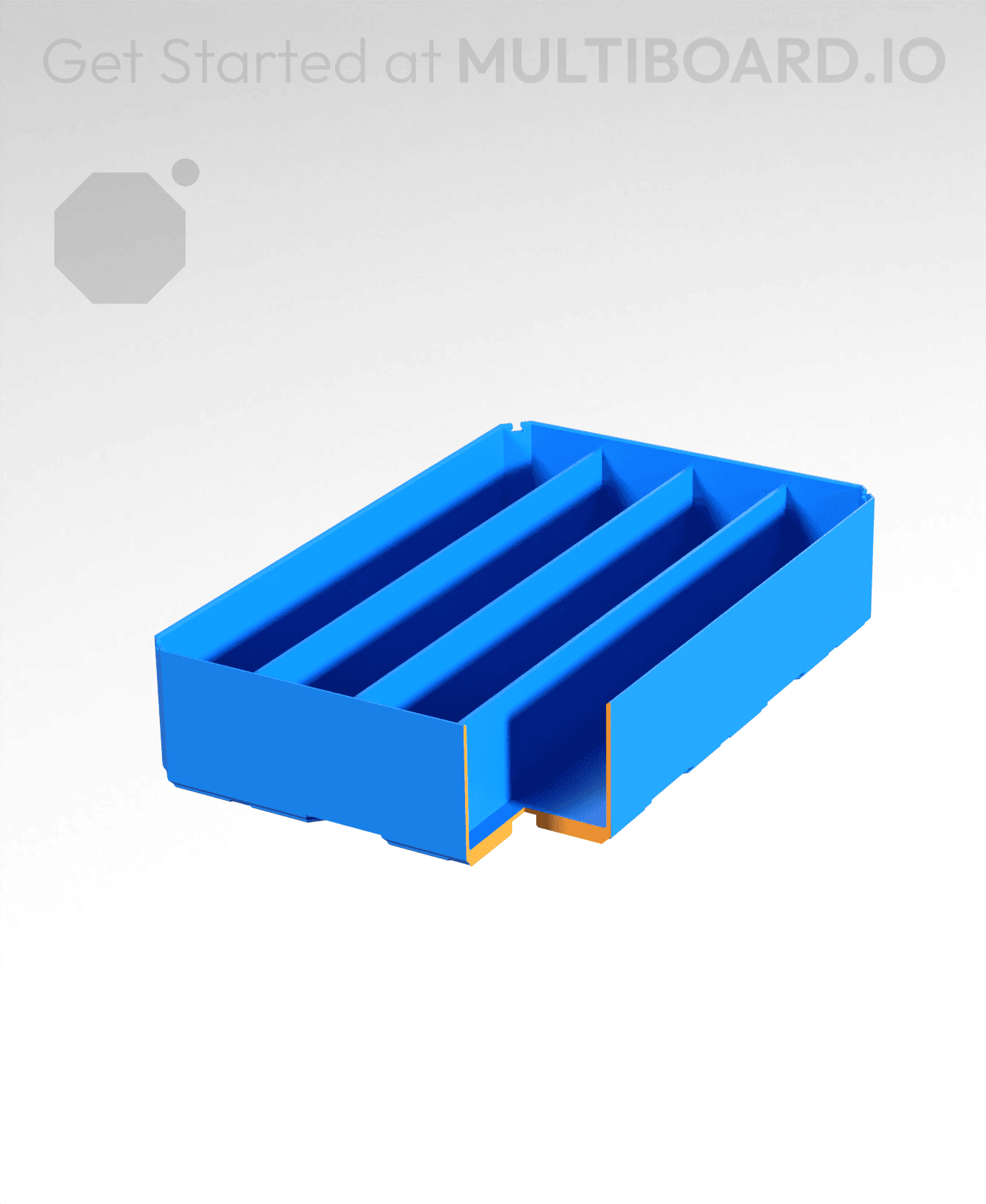 2x3x0.75 - Double Divided Bin - Multibin Insert 3d model