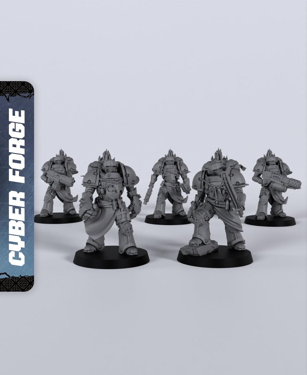 Black Knight Inductees - With Free Cyberpunk Warhammer - 40k Sci-Fi Gift Ideas for RPG and Wargamers 3d model