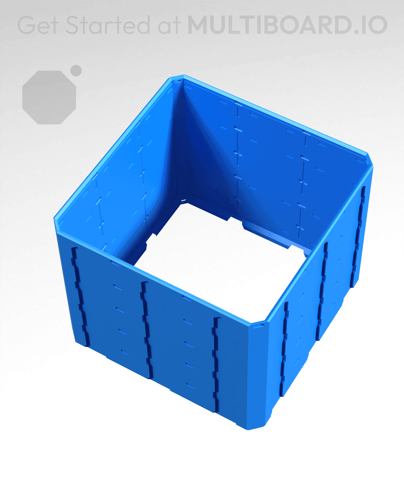 3x3x2.5 - Topped Multipoint Rail - Universal Click-In Multibin Shell Extension 3d model