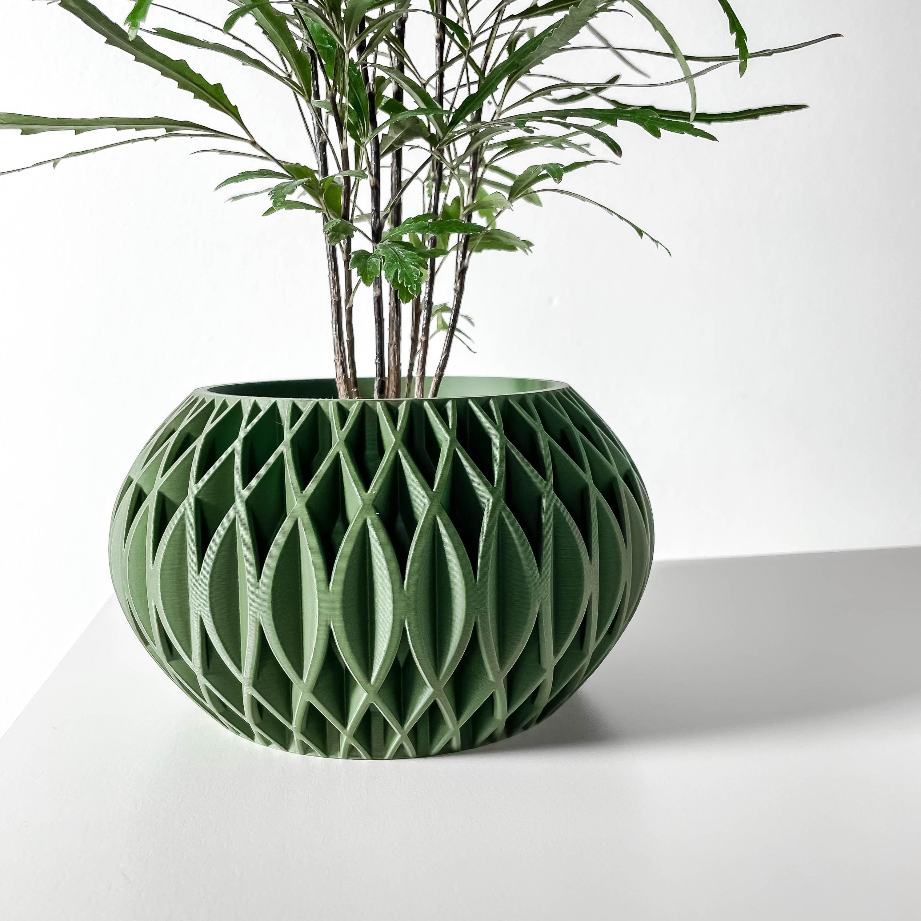 The Revan Planter Pot with Drainage Tray & Stand: Modern and Unique Home Decor for Plants 3d model