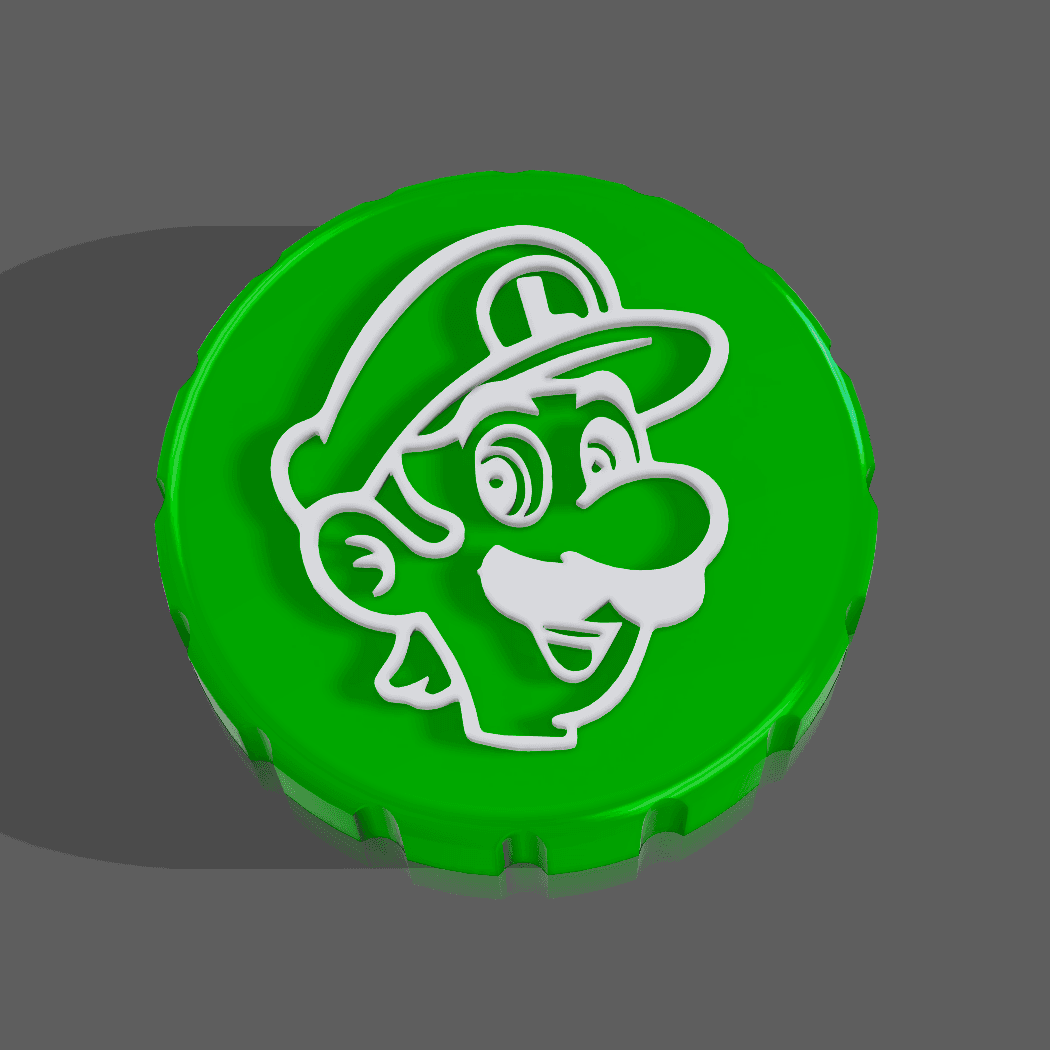 Super Mario Luigi Stash Jar Lid 3d model