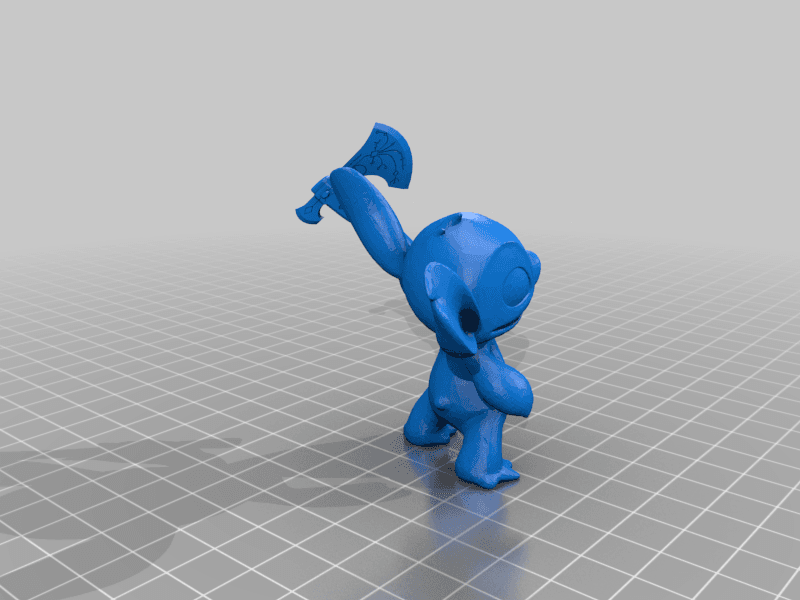 Stitch with a axe  3d model