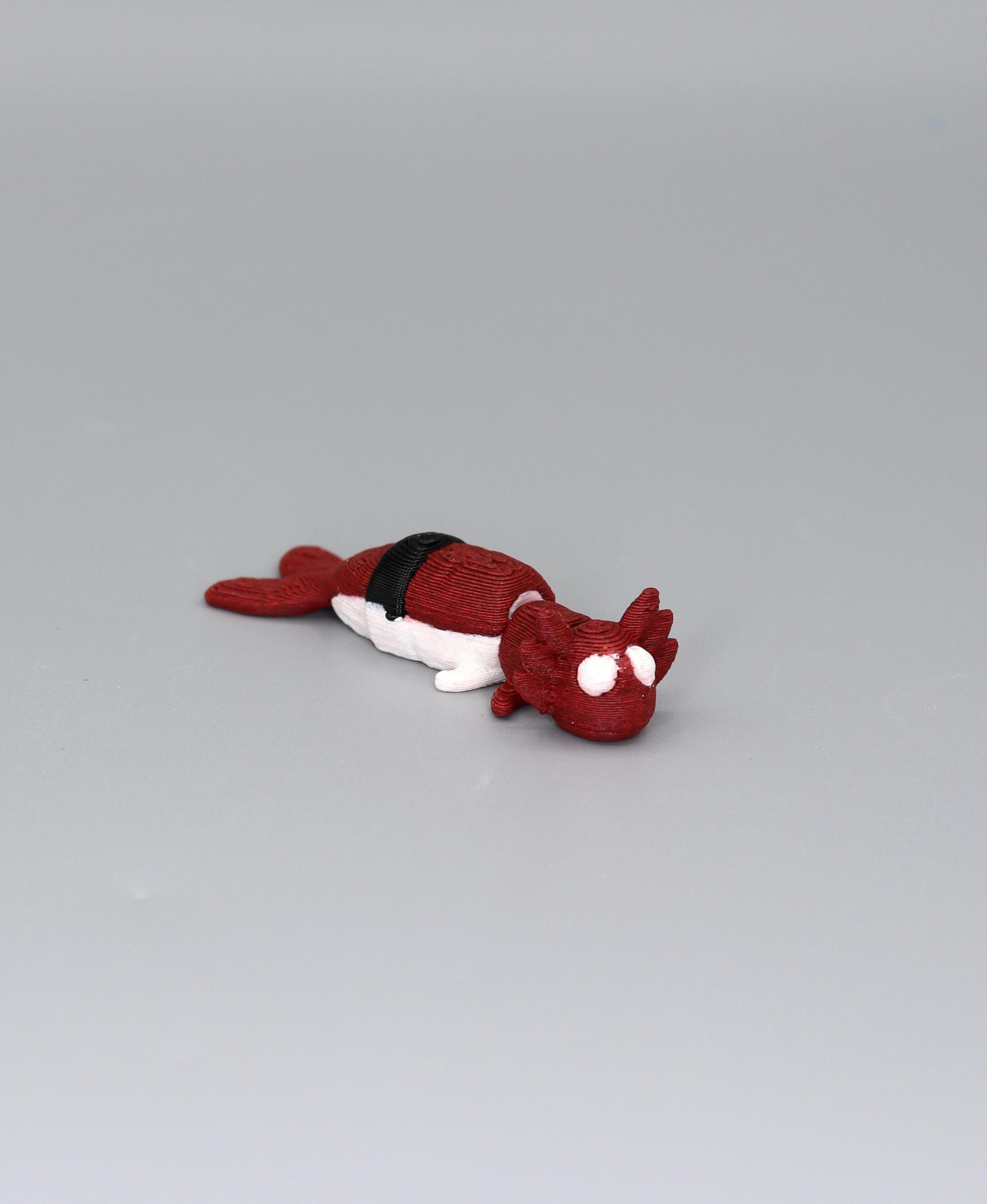 Cute Flexi Axolotl - Sushilotl - sushi!! - 3d model