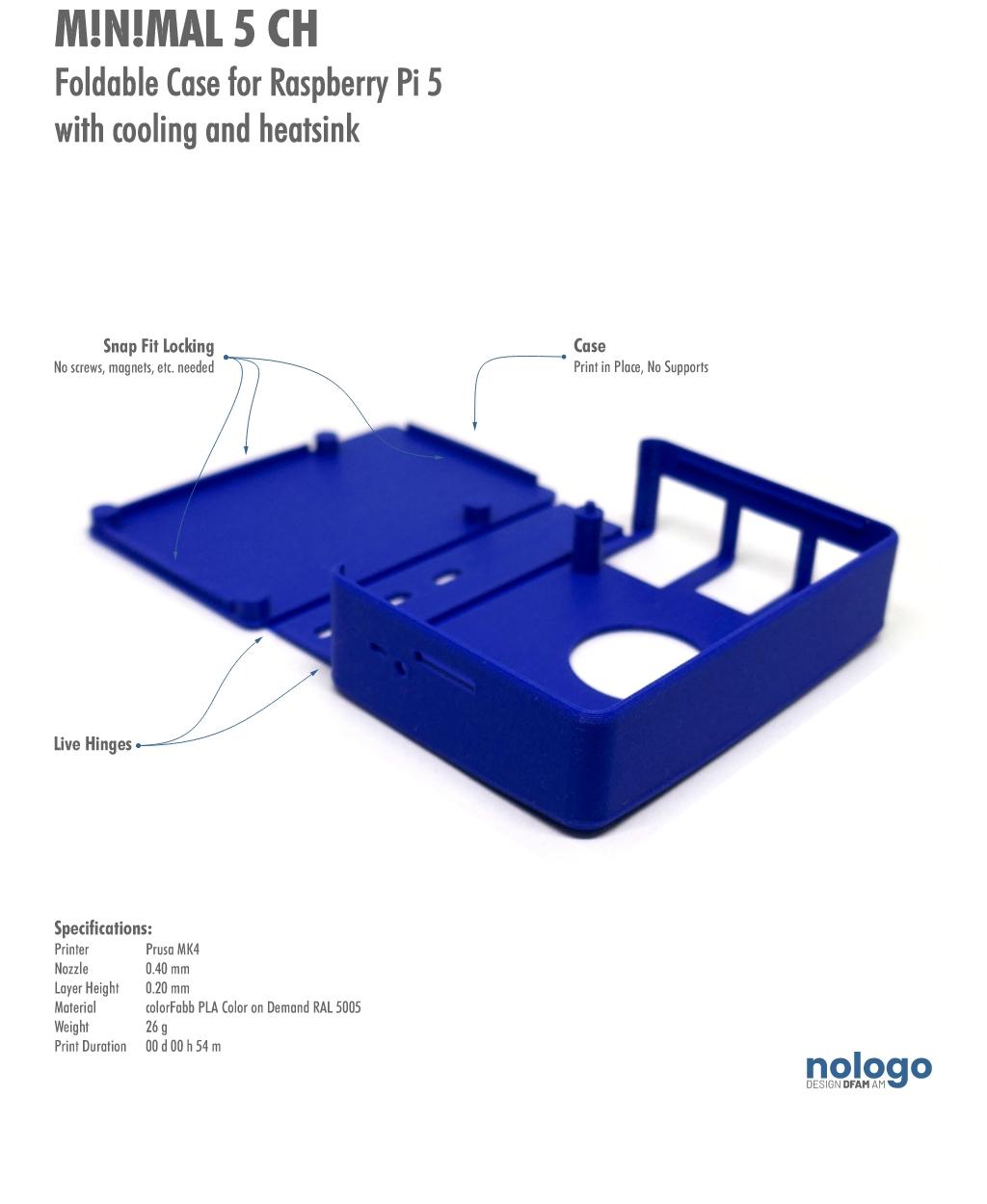 M!N!MAL 5 CH - Raspberry Pi 5 Case 3d model