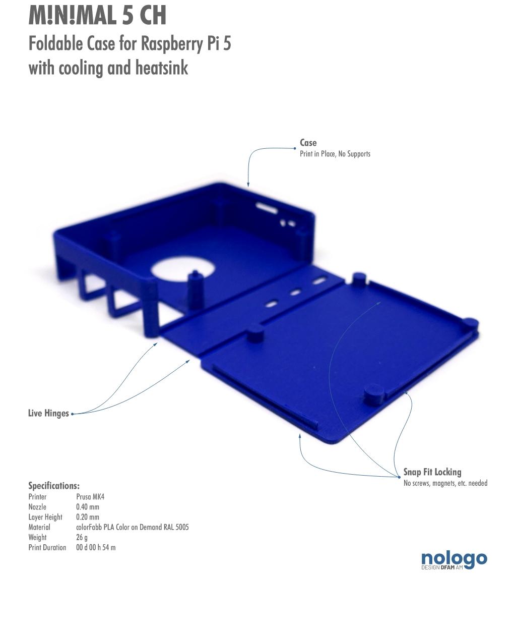 M!N!MAL 5 CH - Raspberry Pi 5 Case 3d model