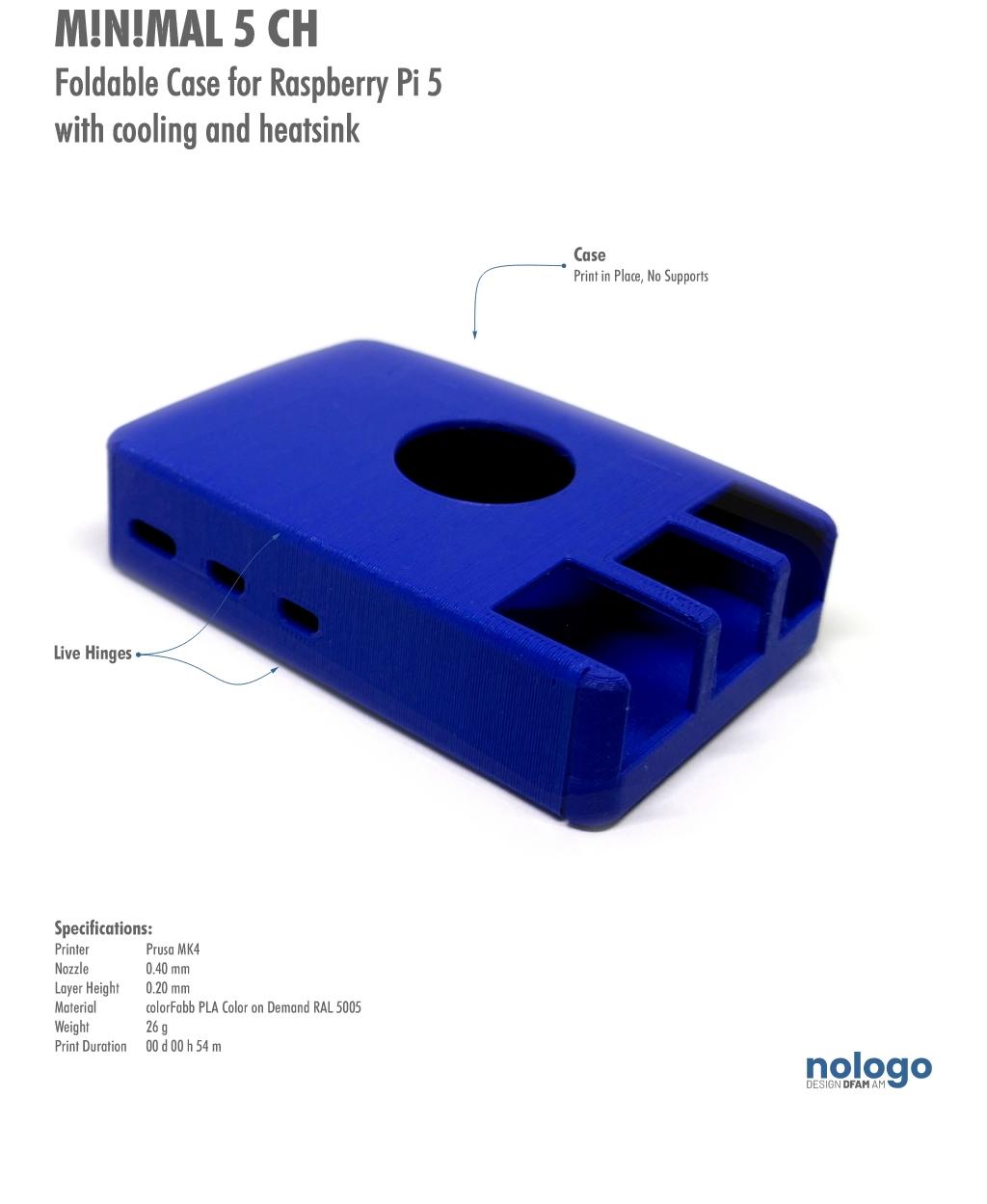 M!N!MAL 5 CH - Raspberry Pi 5 Case 3d model