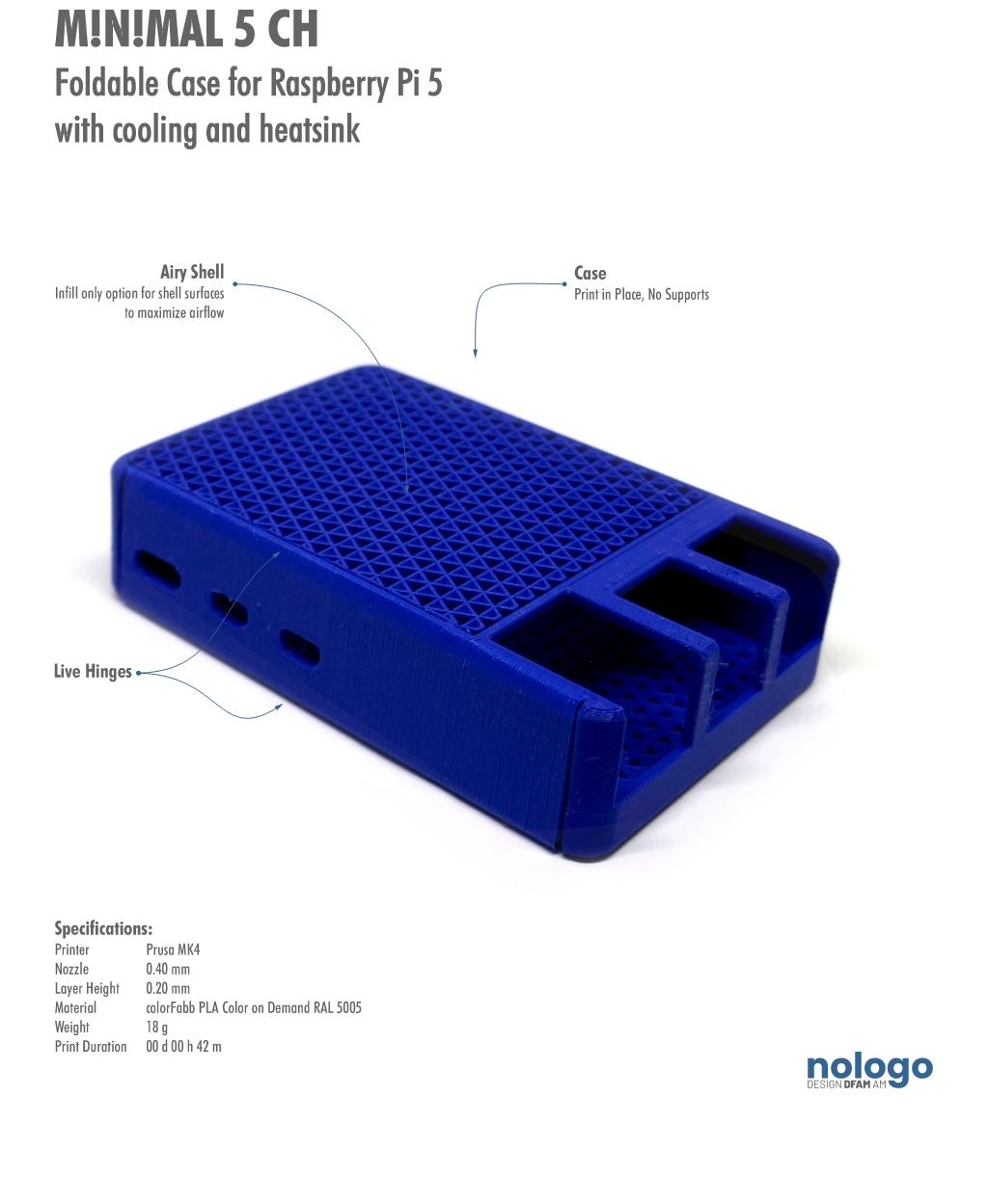 M!N!MAL 5 CH - Raspberry Pi 5 Case 3d model