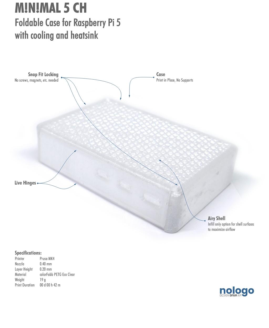 M!N!MAL 5 CH - Raspberry Pi 5 Case 3d model