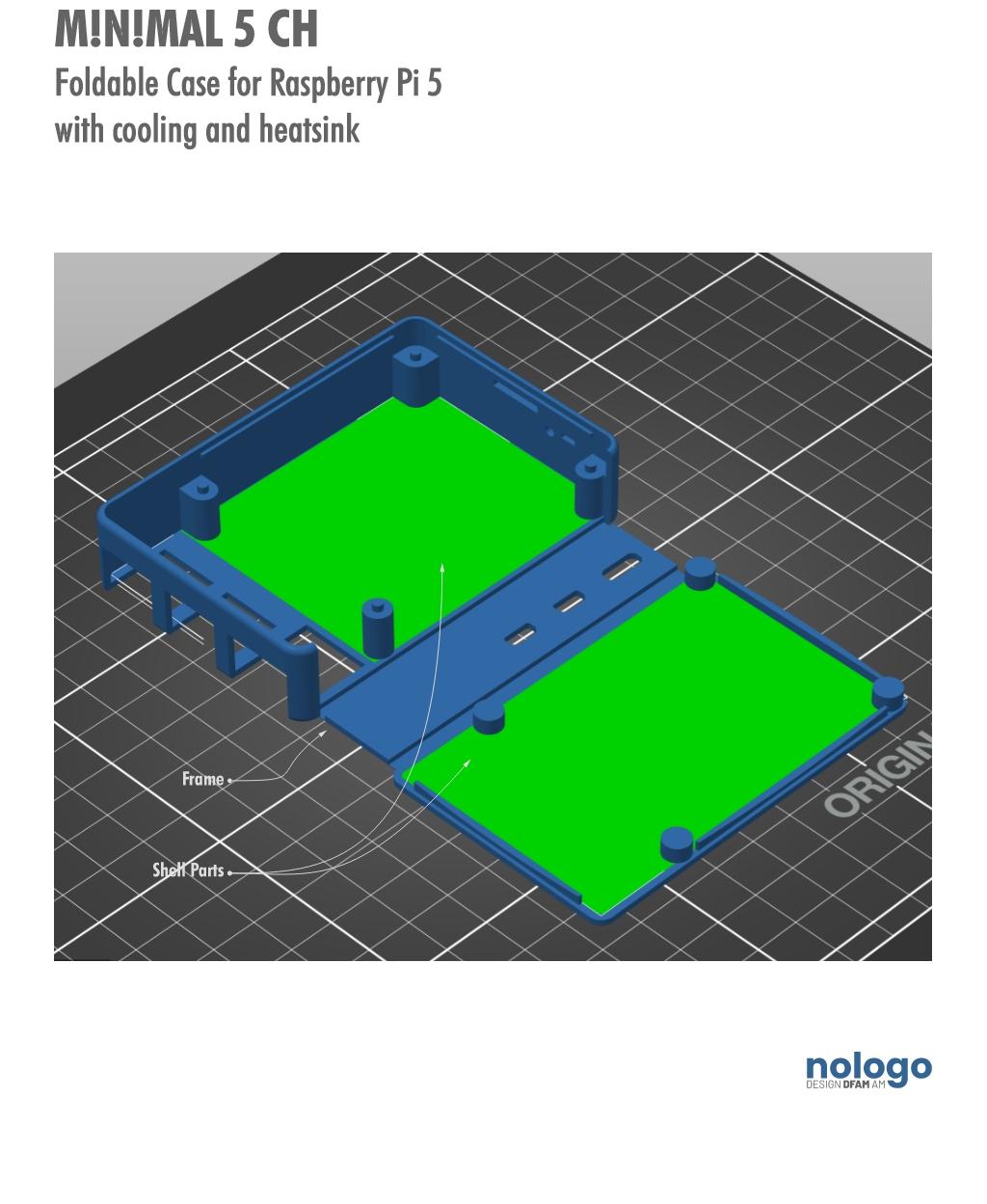 M!N!MAL 5 CH - Raspberry Pi 5 Case 3d model