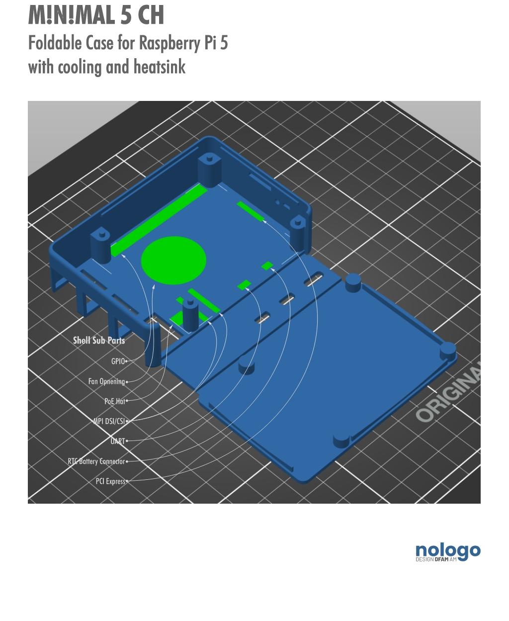 M!N!MAL 5 CH - Raspberry Pi 5 Case 3d model