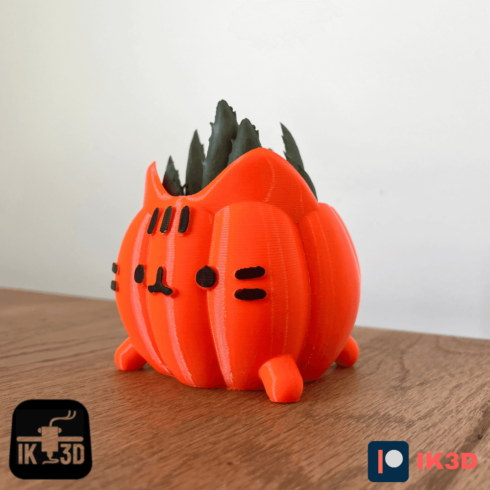 Halloween Pusheen Kitten Pumpkin / 3MF Included / No Supports 3d model