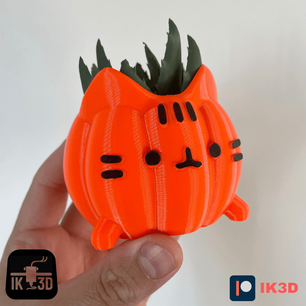 Halloween Pusheen Kitten Pumpkin / 3MF Included / No Supports 3d model