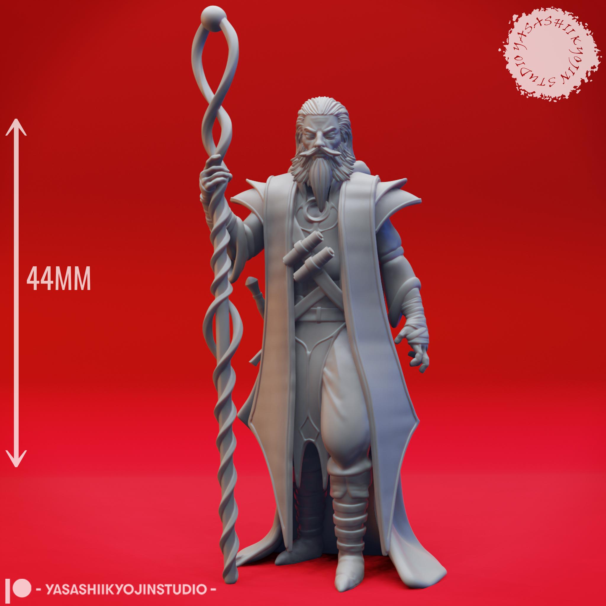Evil Mage - Tabletop Miniature (Pre-Supported) 3d model