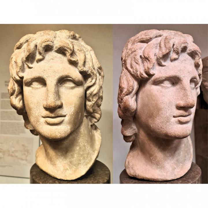 Marble portrait of Alexander the Great 3d model