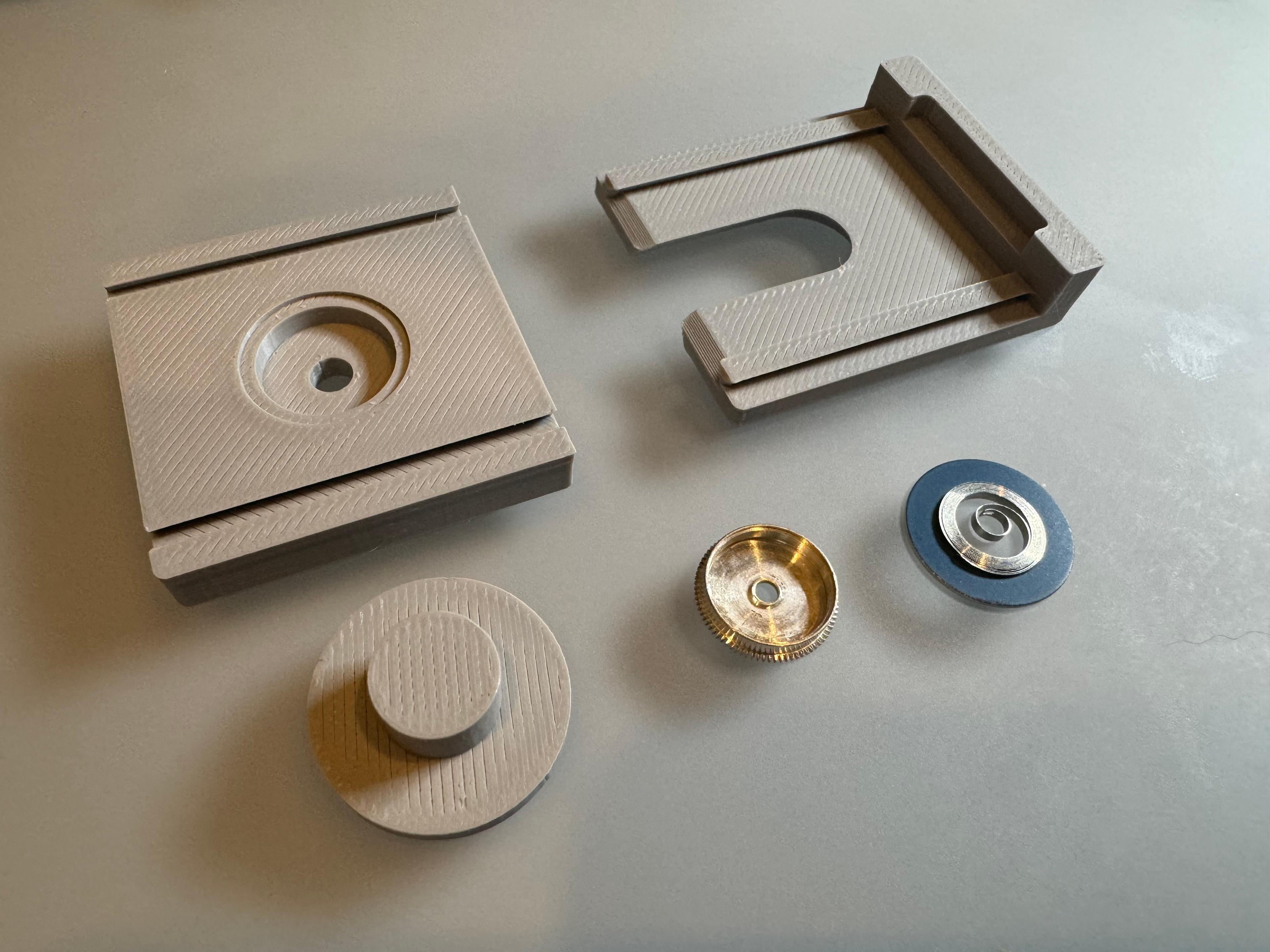 Watchmaker Tool:  Mainspring Insertion Jig (Parametric) 3d model