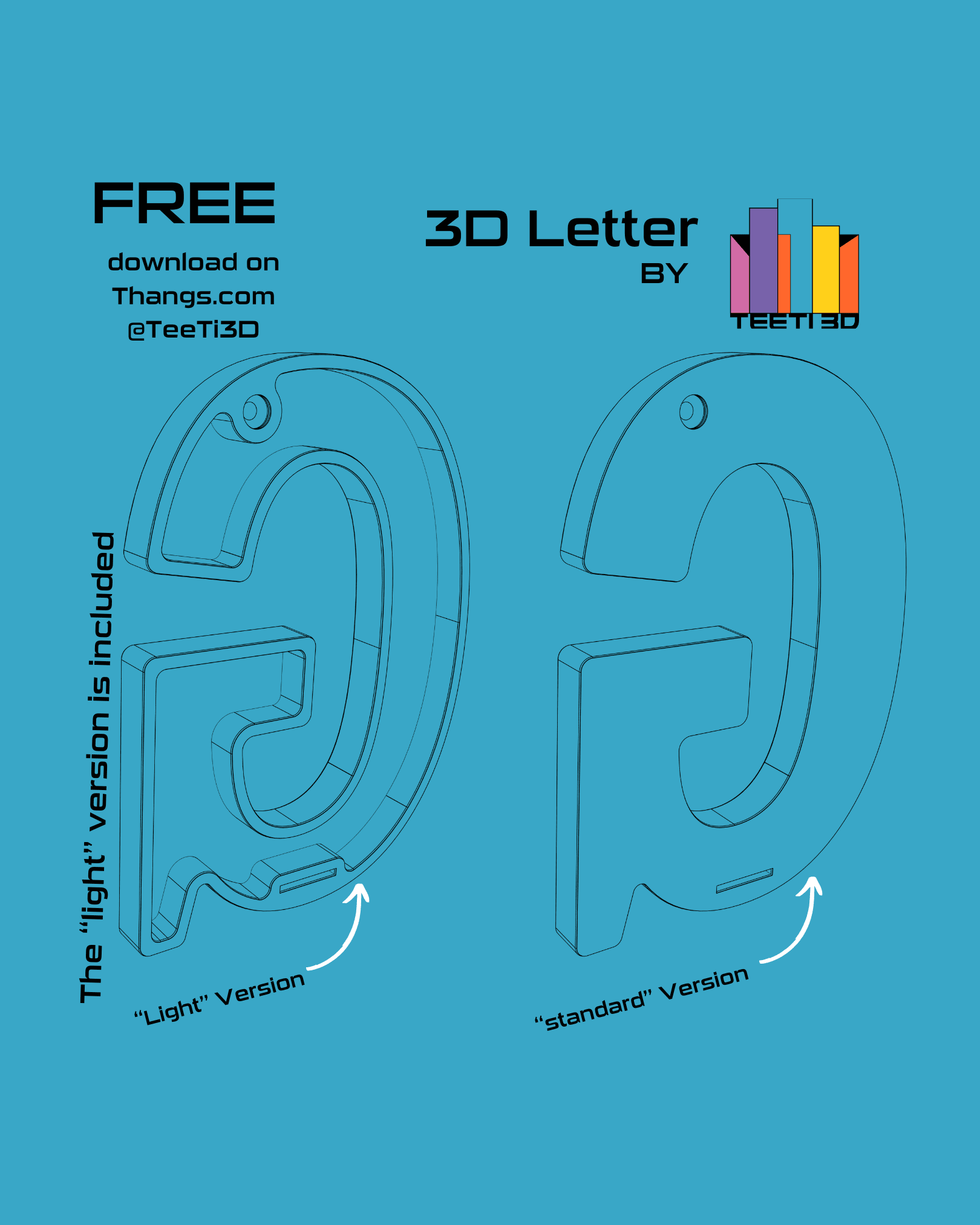 3D Letter G - by TeeTi3D 3d model