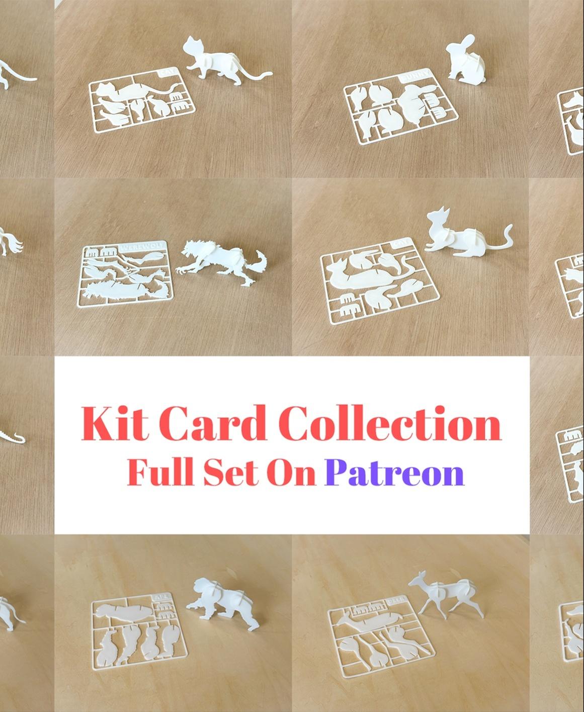 Cat Kit Card 02 (Print In Place) 3d model