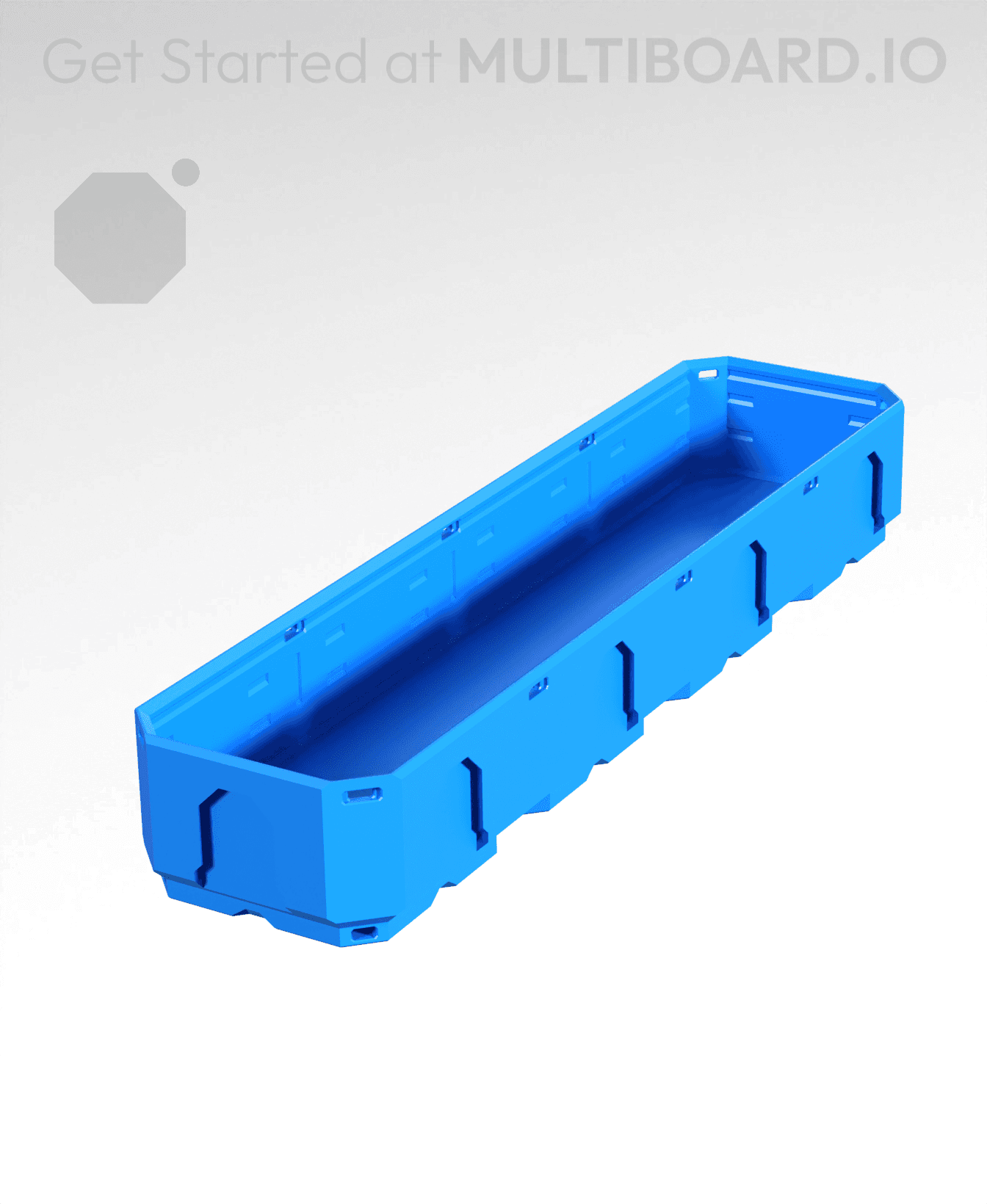 1x4x0.5 - Topped Multipoint Rail - Multibin Shell 3d model