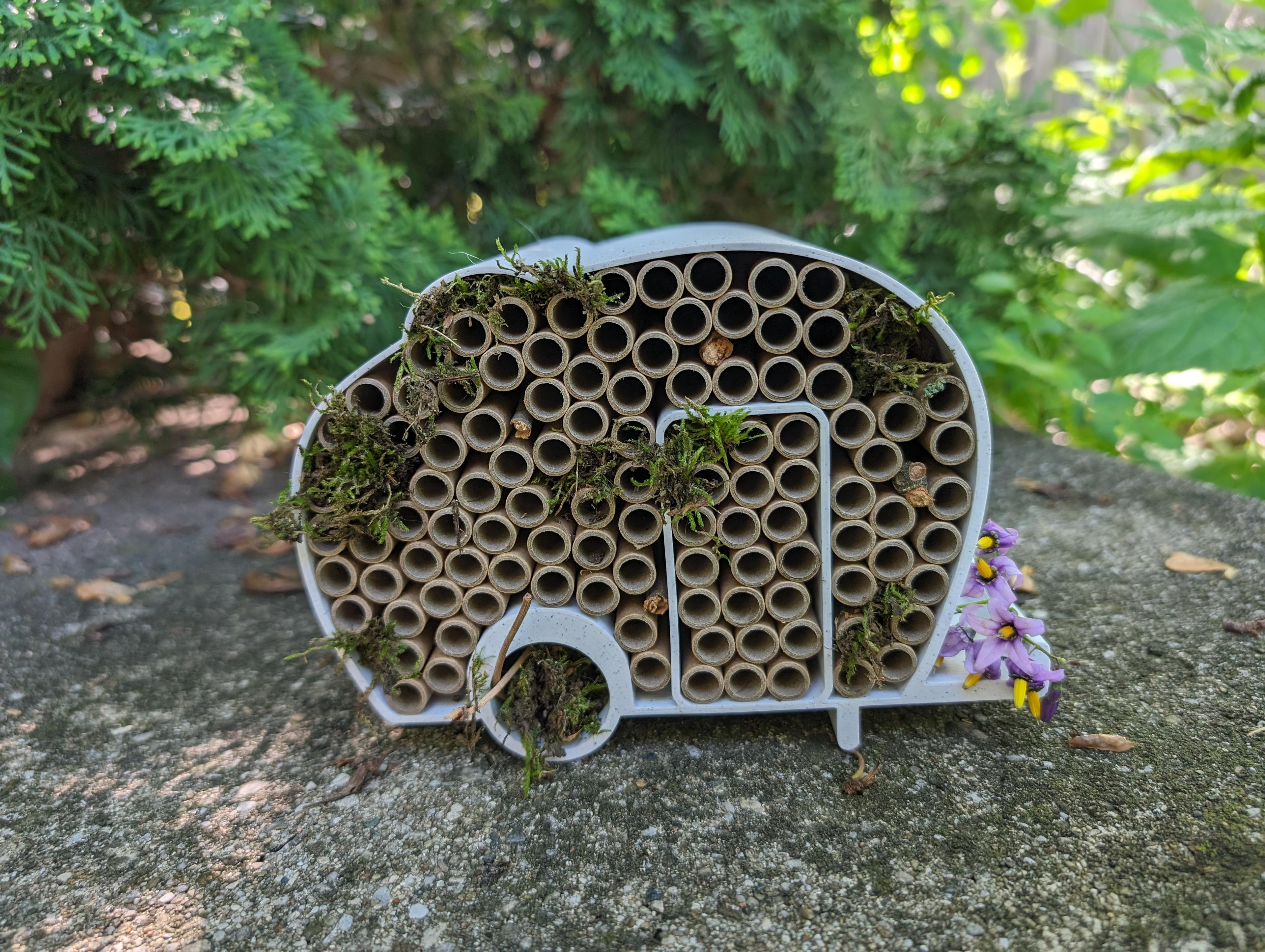 The Bee Camper - Bee hotel designed for 6-inch bamboo or cardboard tubes  3d model