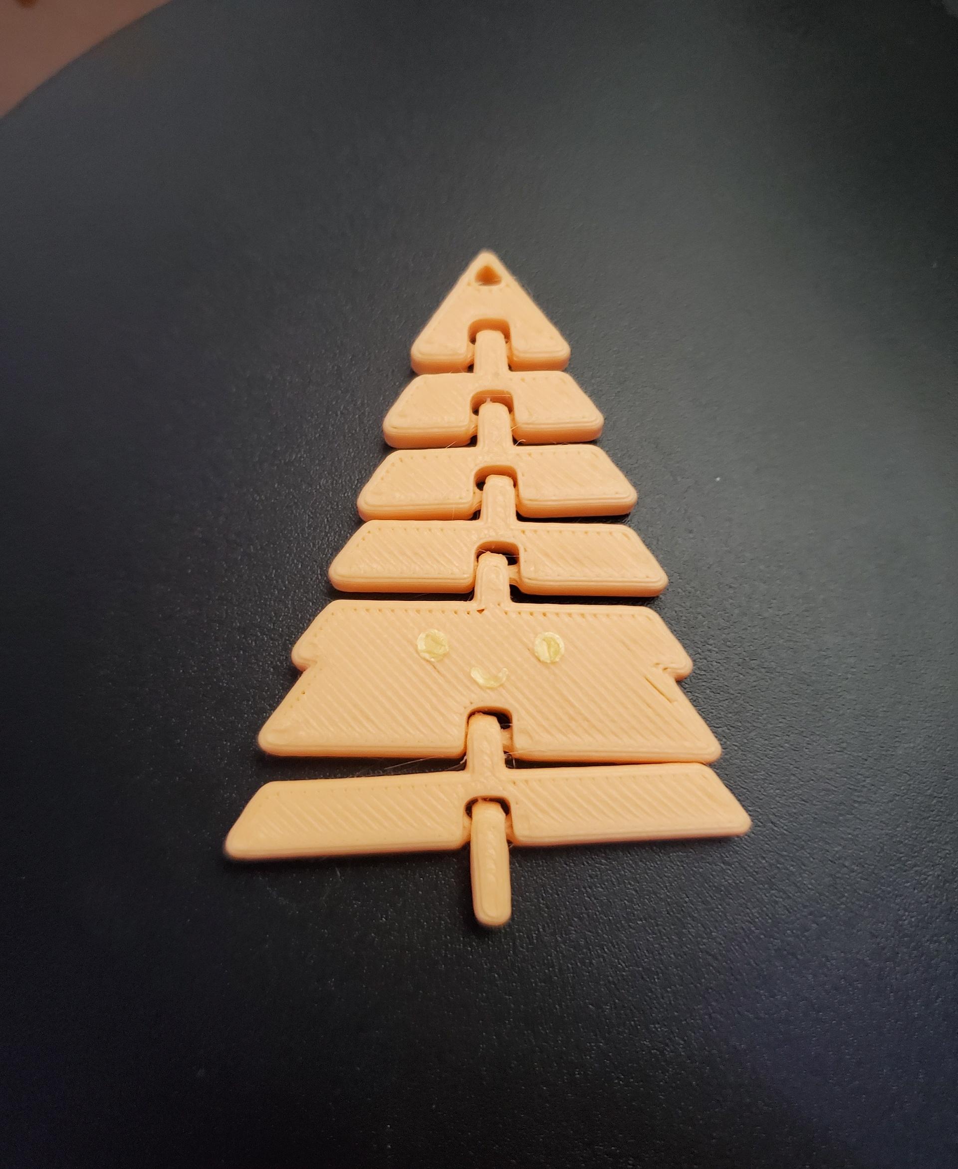 Articulated Kawaii Christmas Tree Keychain - Print in place fidget toy - 3mf - polyterra peach - 3d model
